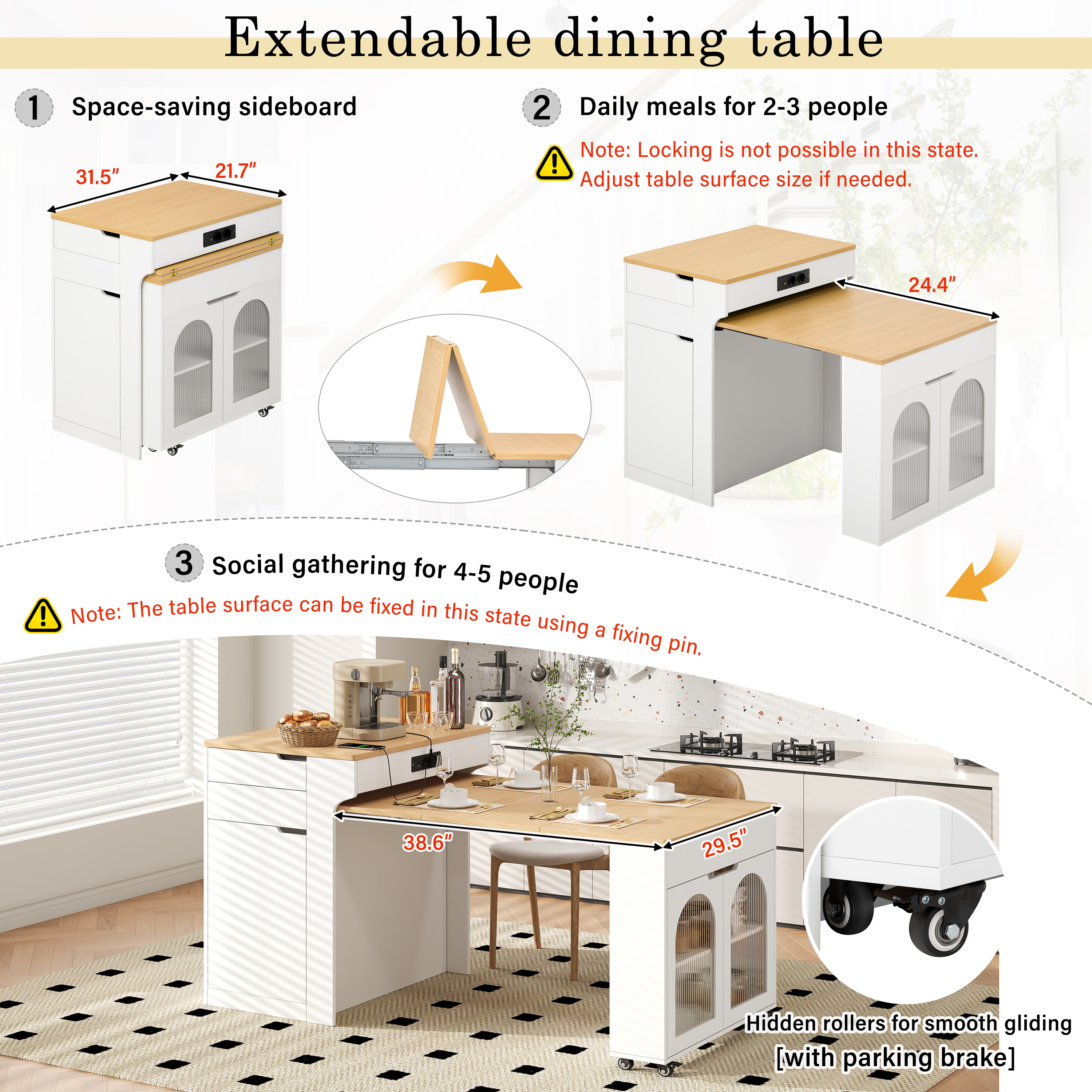 Détail du table haute