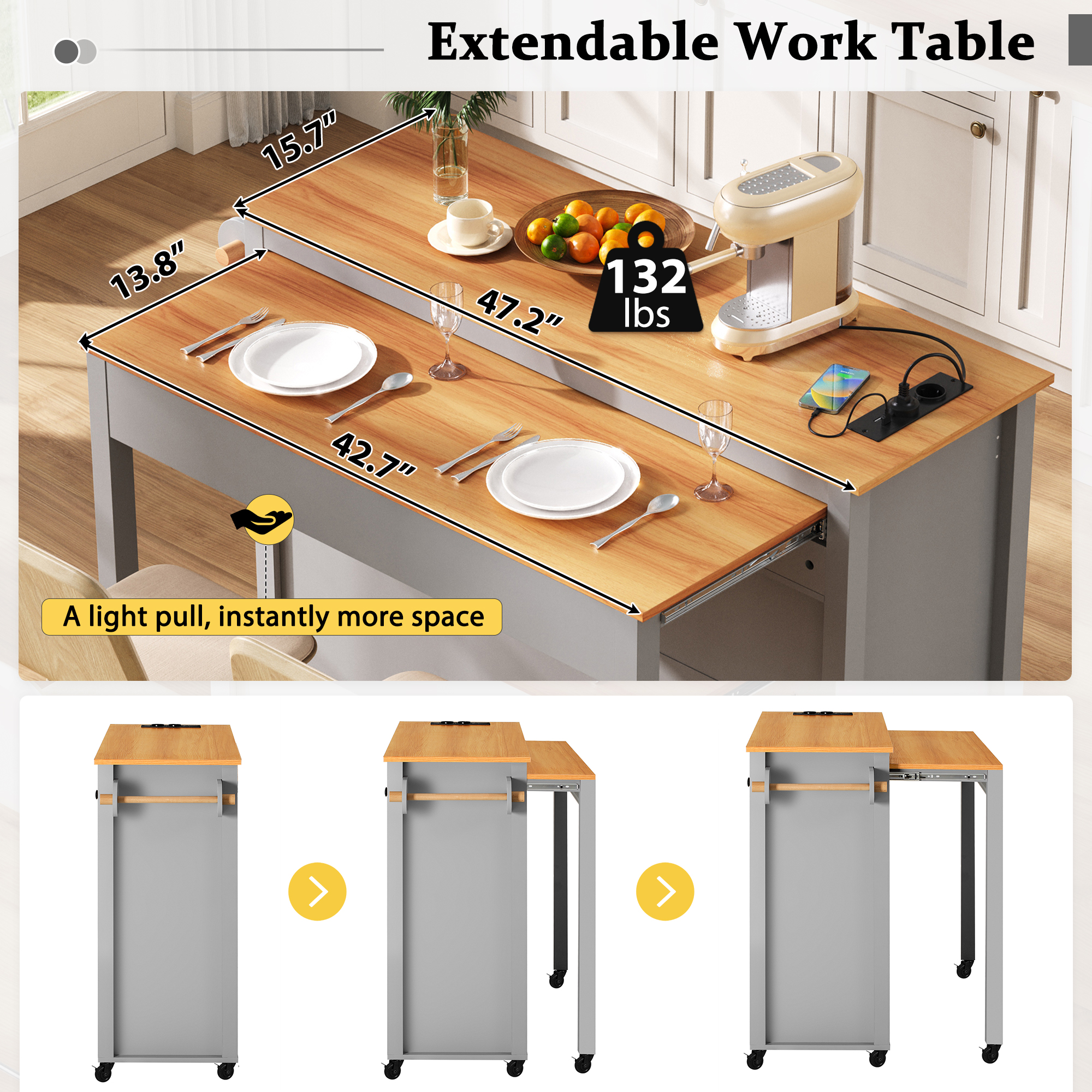 Détail du îlot de cuisine