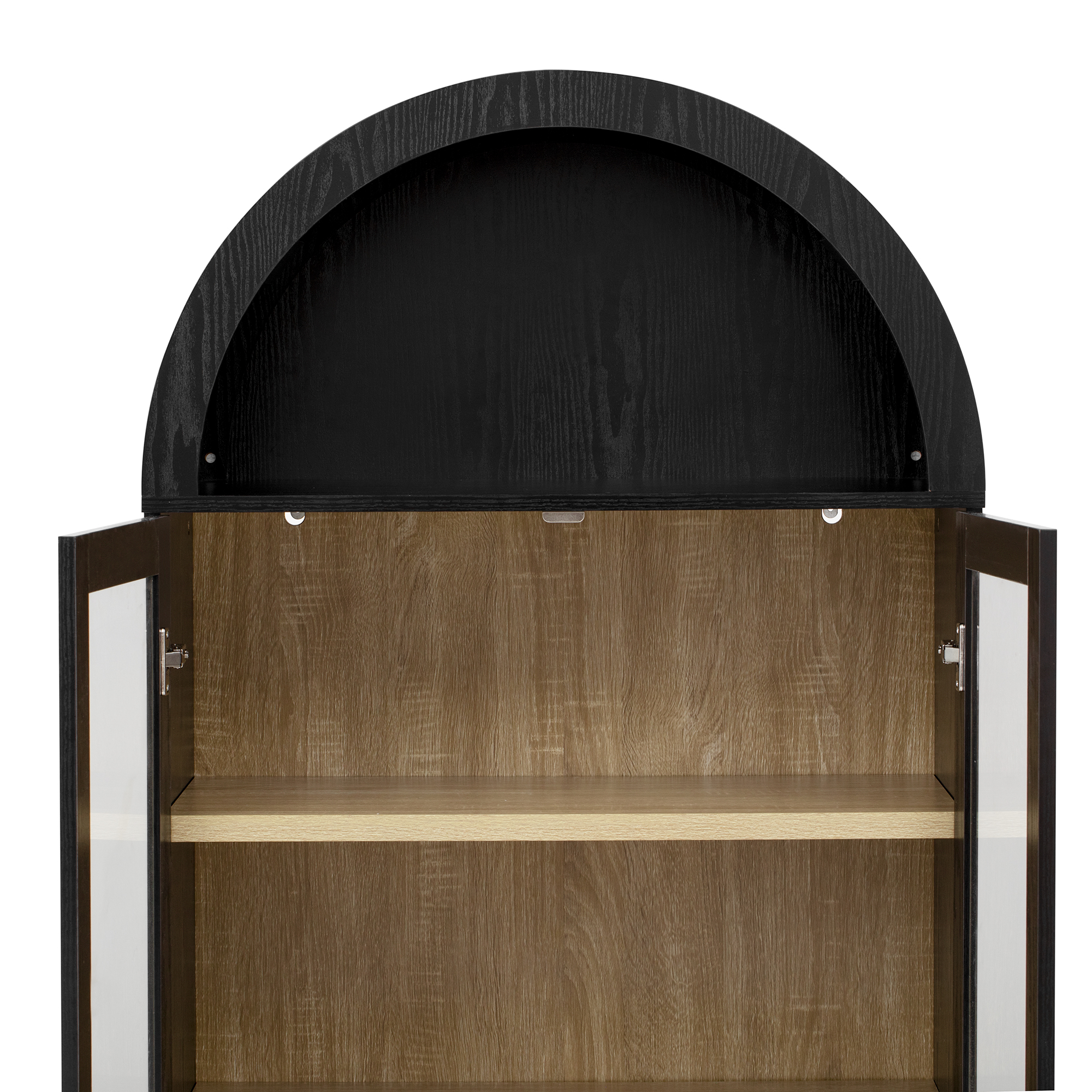Buffet de rangement, rangement intégré, avec tiroirs, étagères réglables, 76,2 x 40,1 x 180 cm, verre et MDF, transparent - vue 8