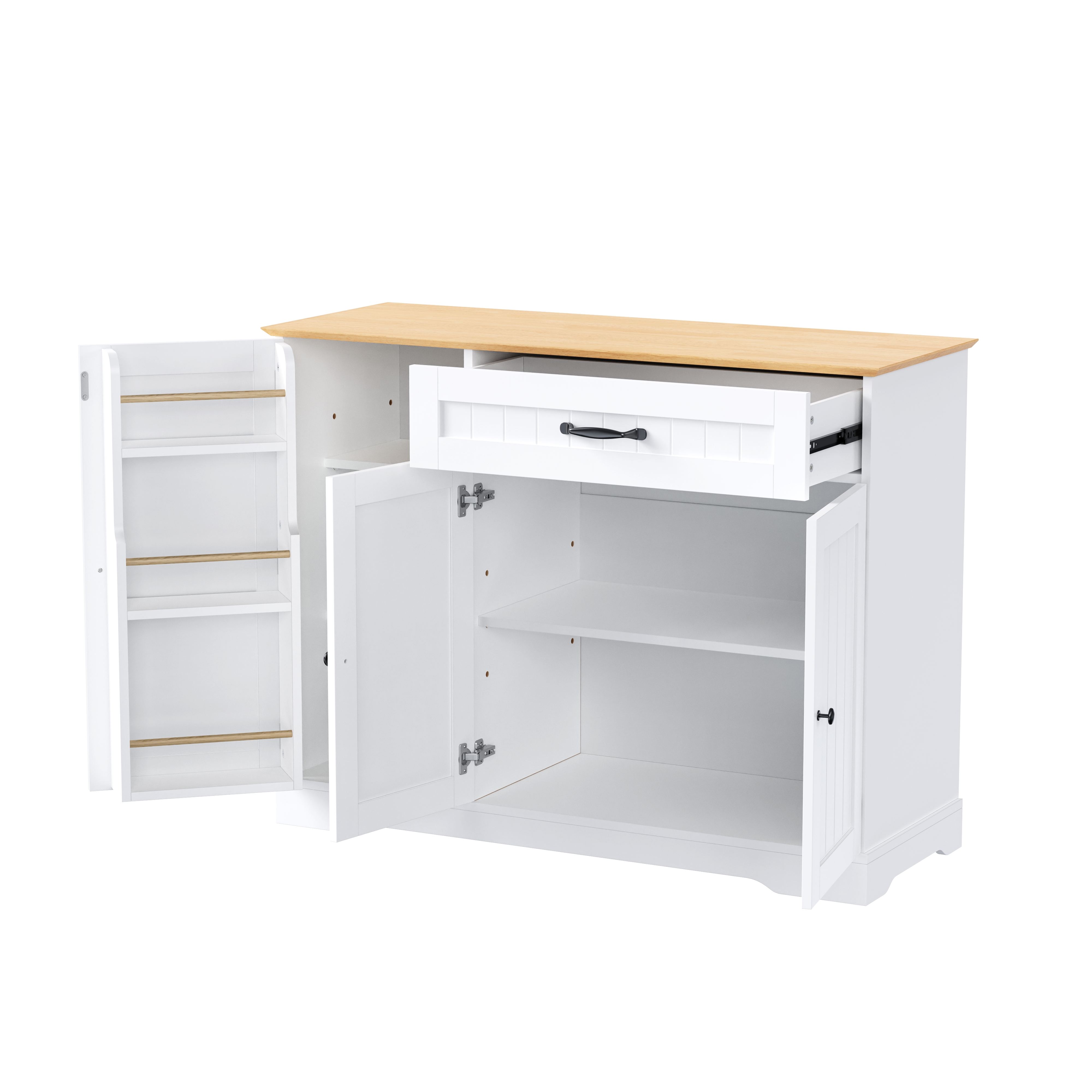Buffet bahut moderne blanc avec poignées métalliqu - image 8