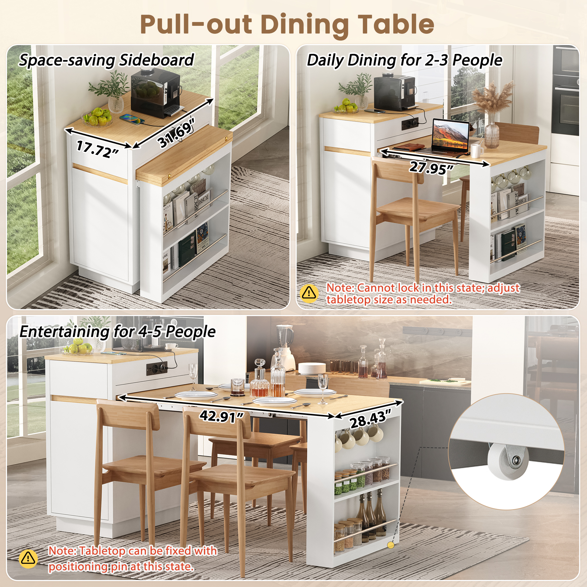Détail du table haute