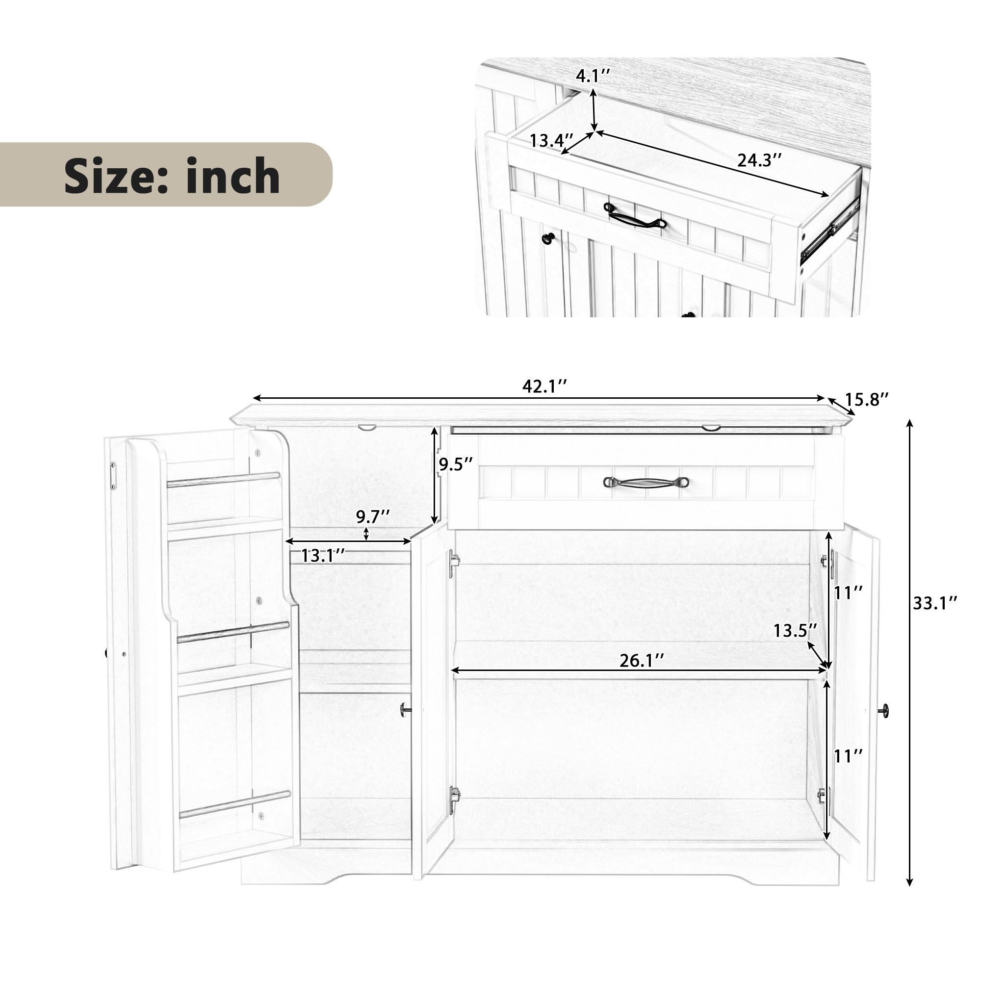 Dimensions du buffet