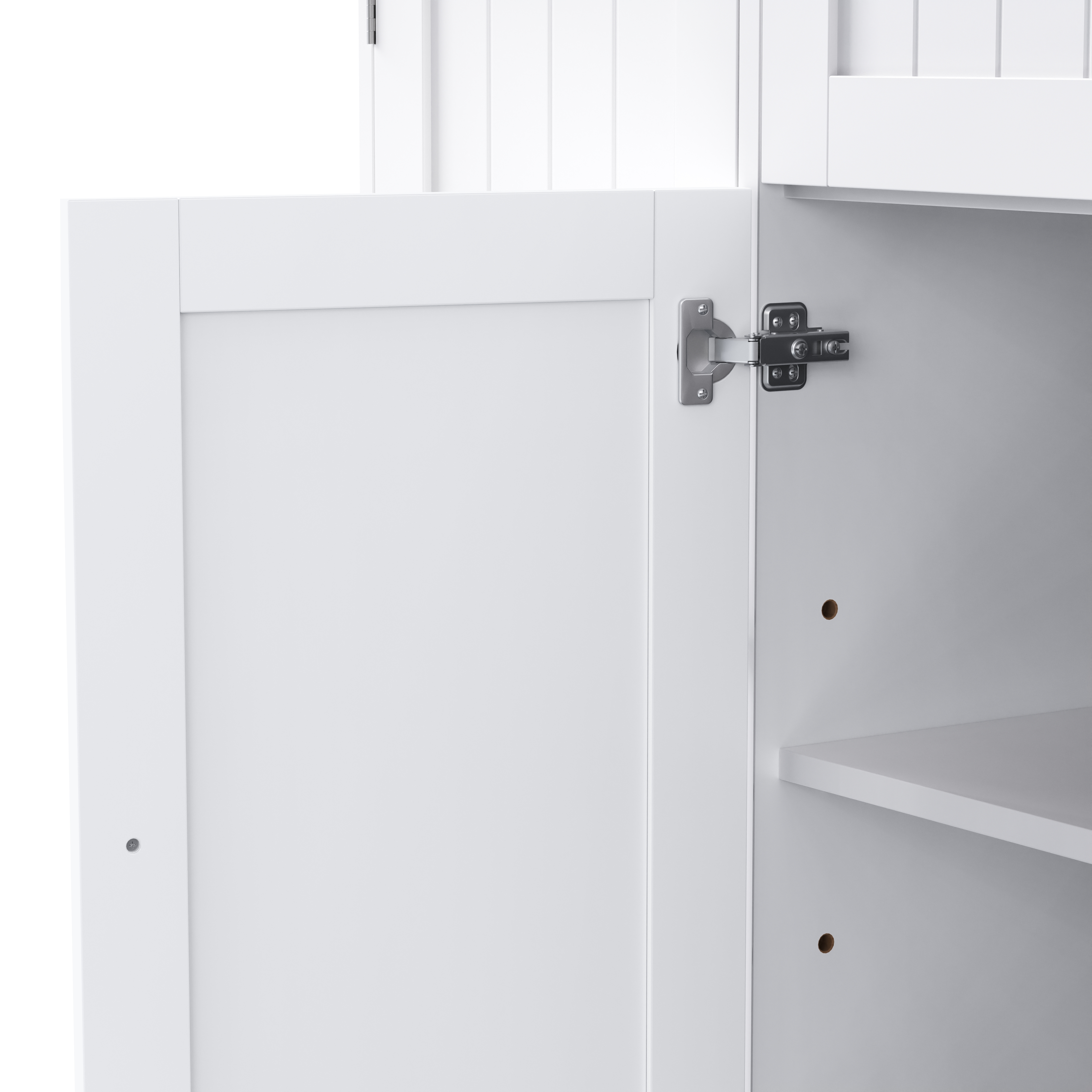 Buffet bahut moderne blanc avec poignées métalliqu - image 9