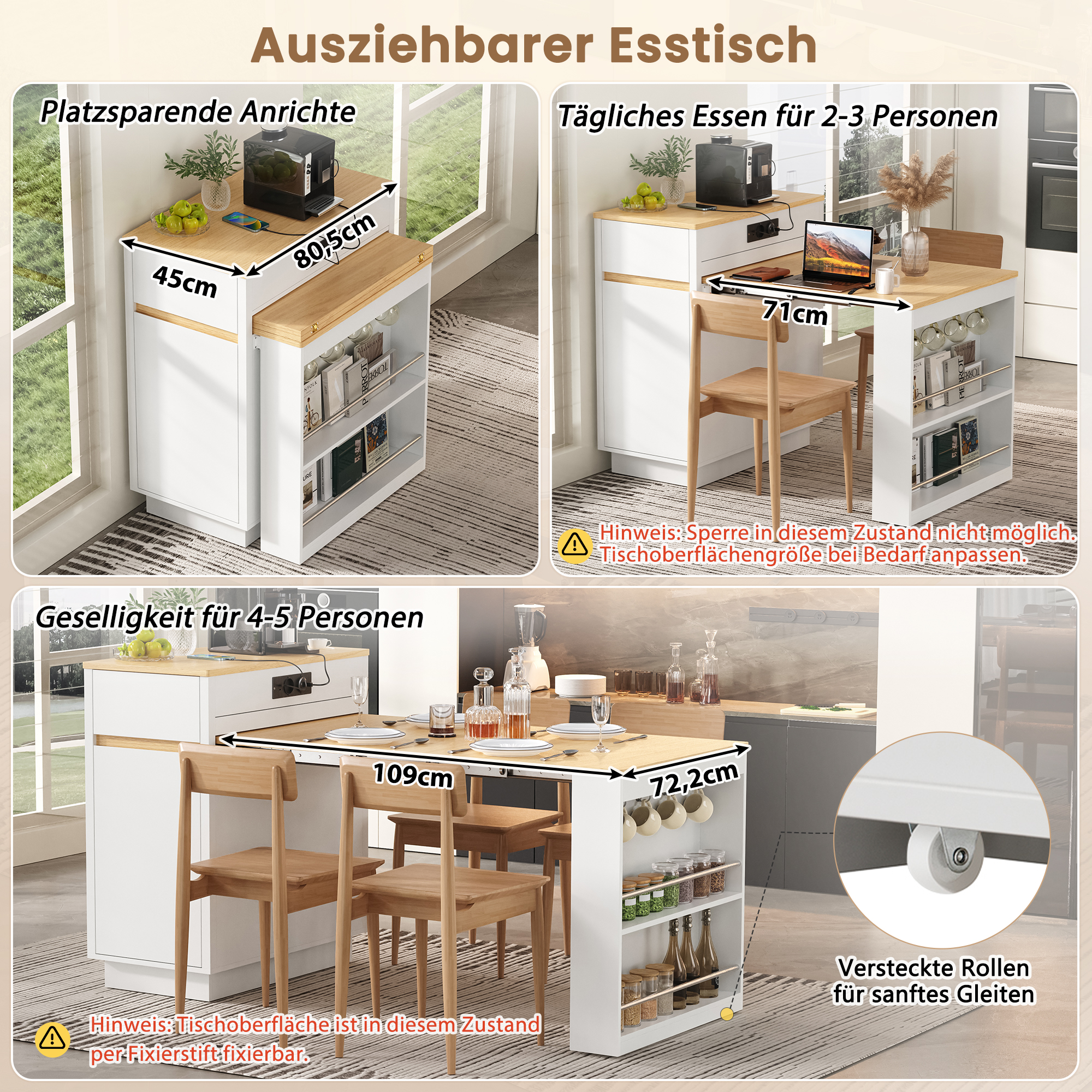 Dimensions du table haute