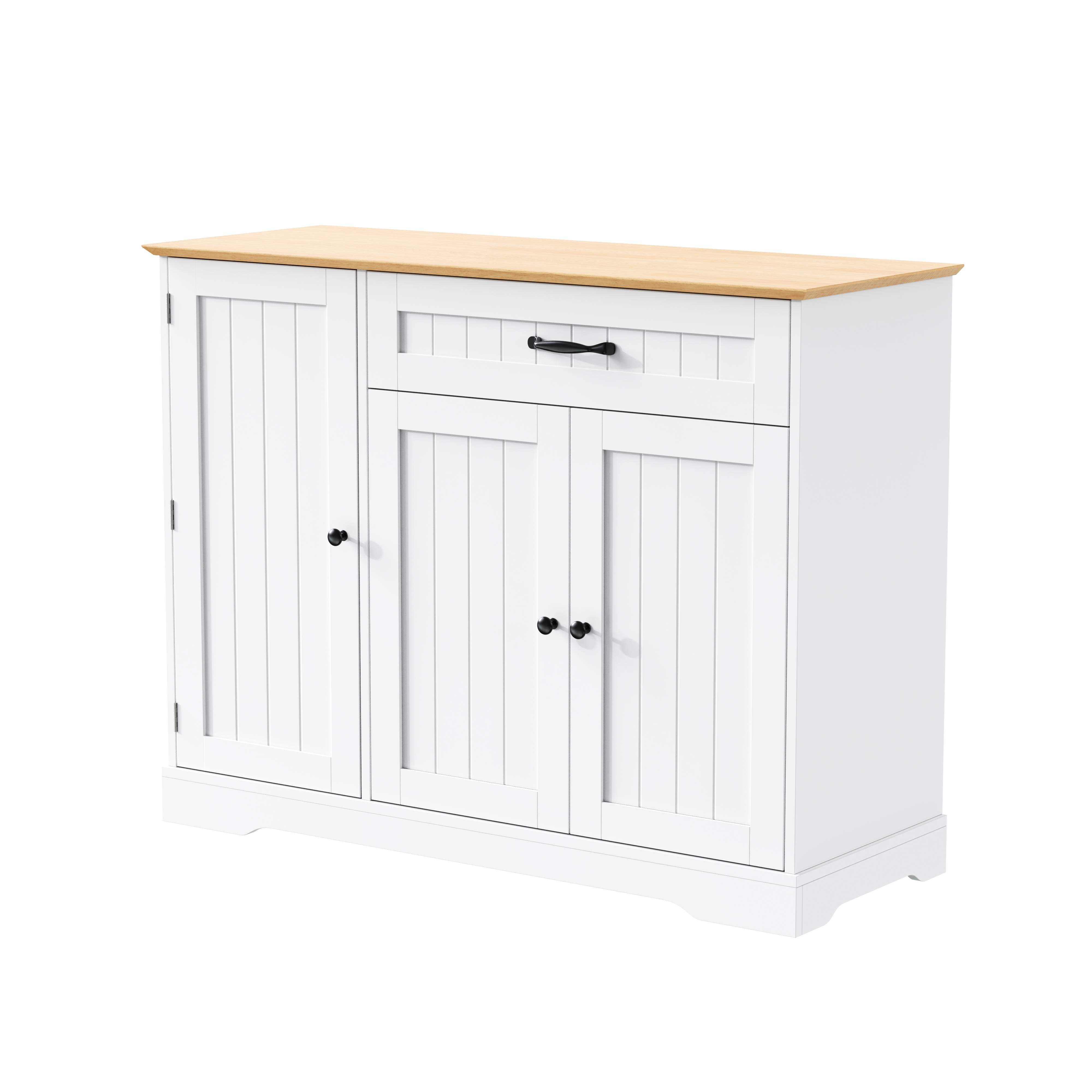 Buffet bahut moderne blanc avec poignées métalliqu - image 6
