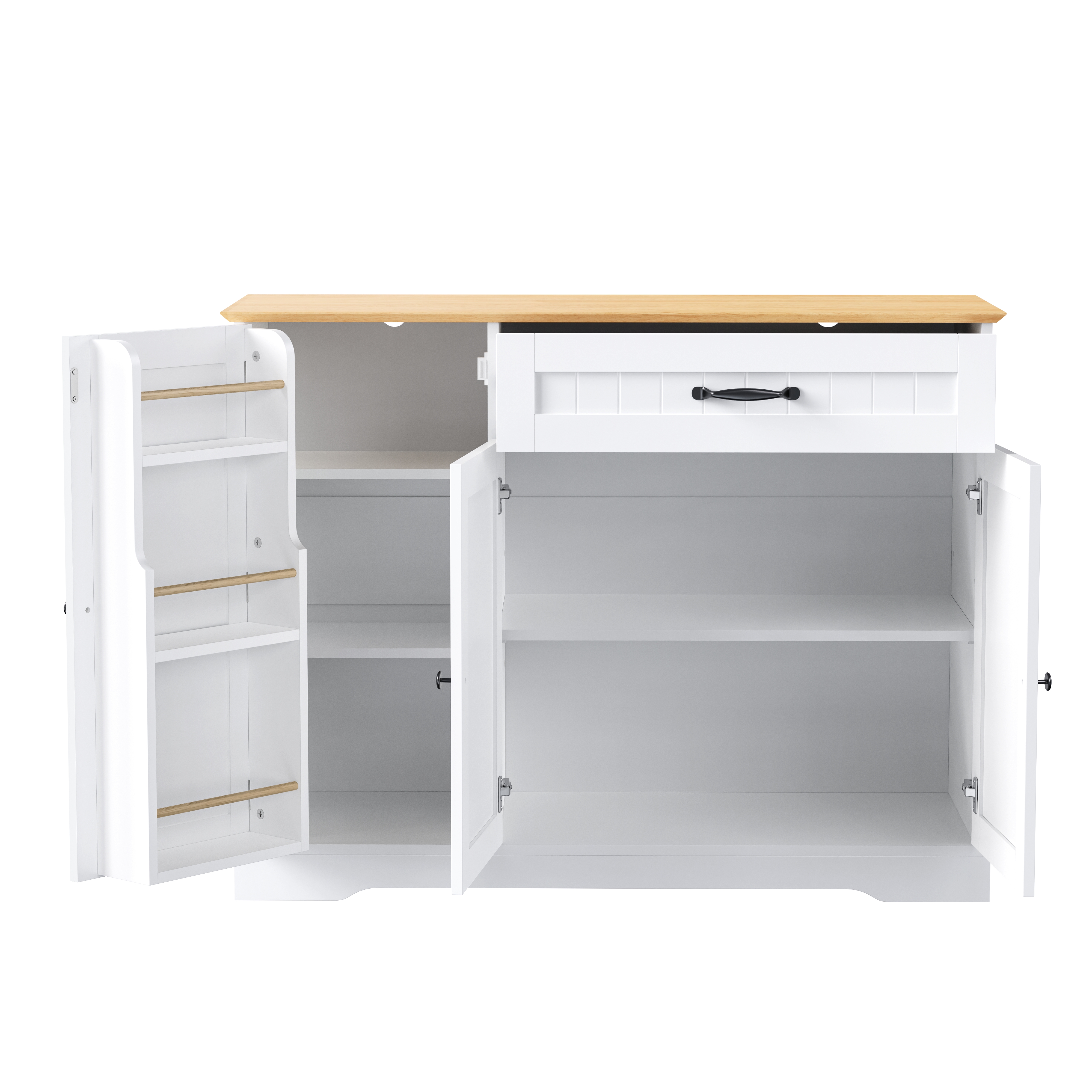 Buffet bahut moderne blanc avec poignées métalliqu - image 7