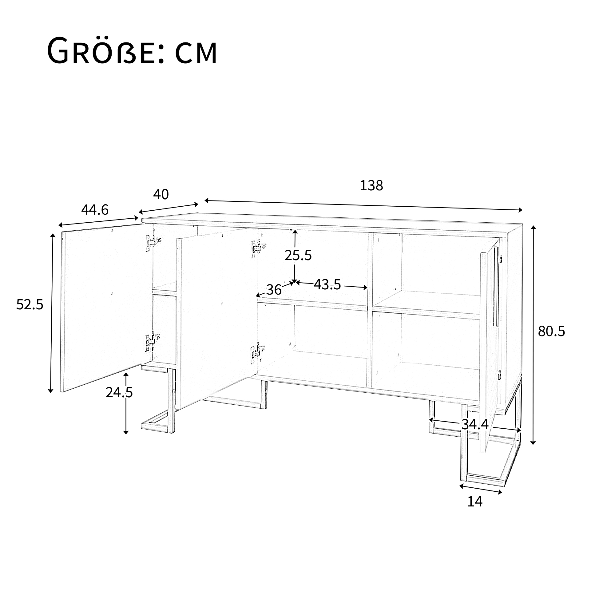 Dimensions du buffet