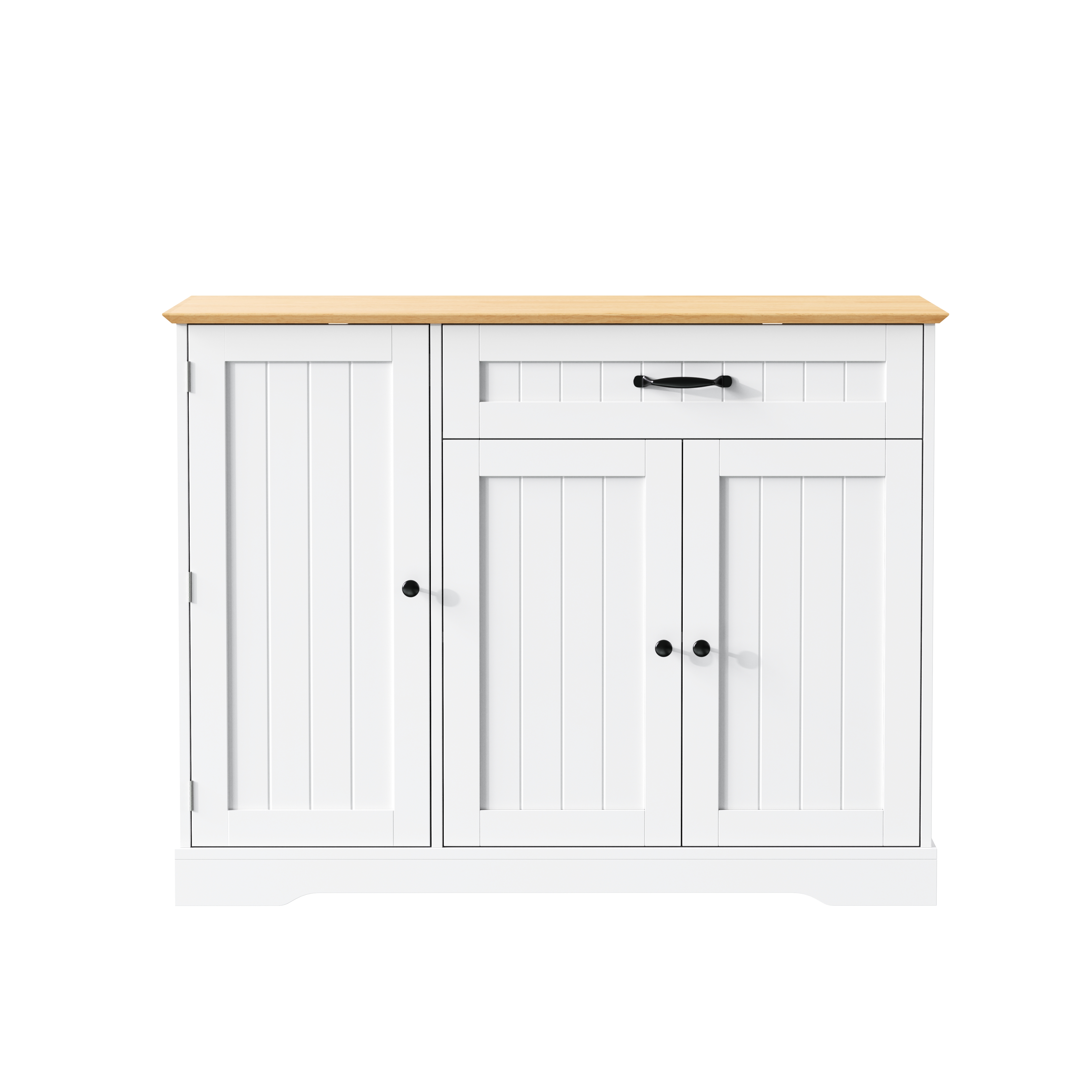 Buffet bahut moderne blanc avec poignées métalliqu - image 5