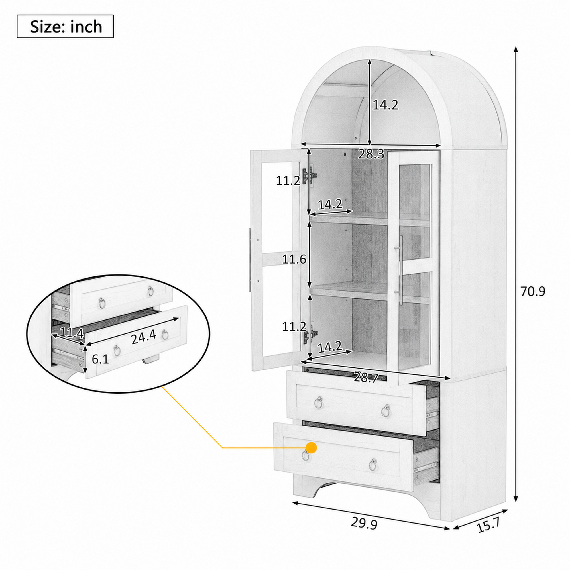 Dimensions du buffet