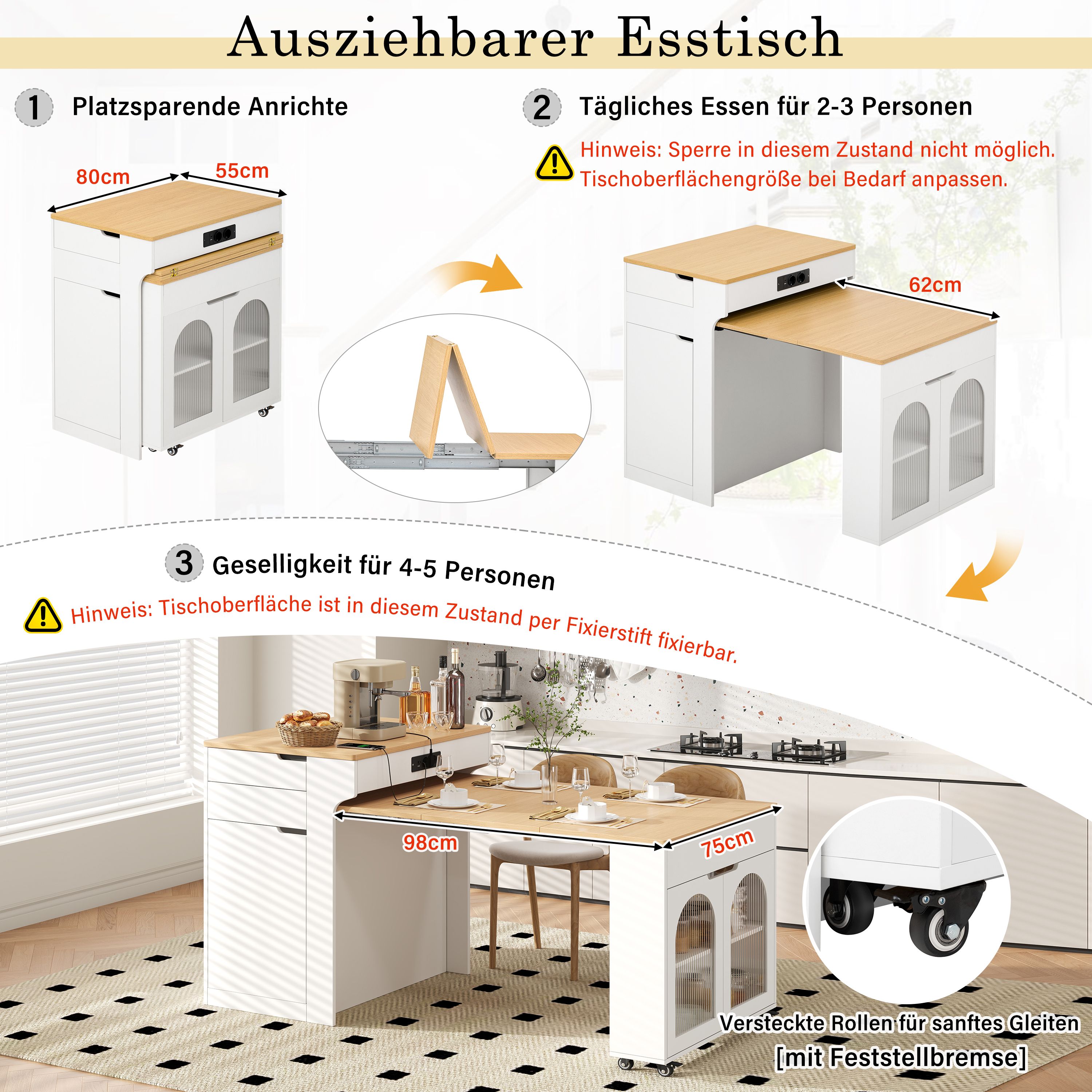 Dimensions du table haute