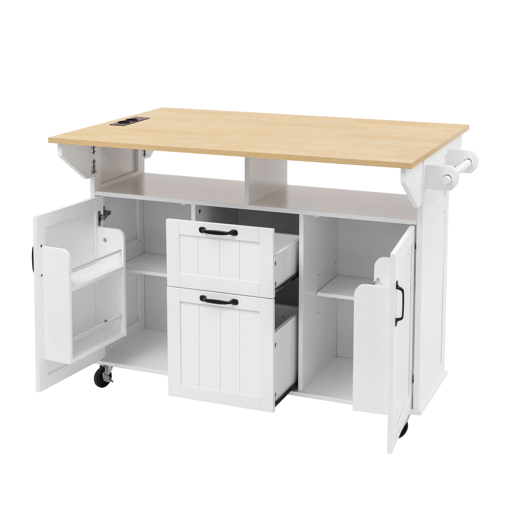 Îlot de cuisine moderne avec plan de travail dépli - image 4