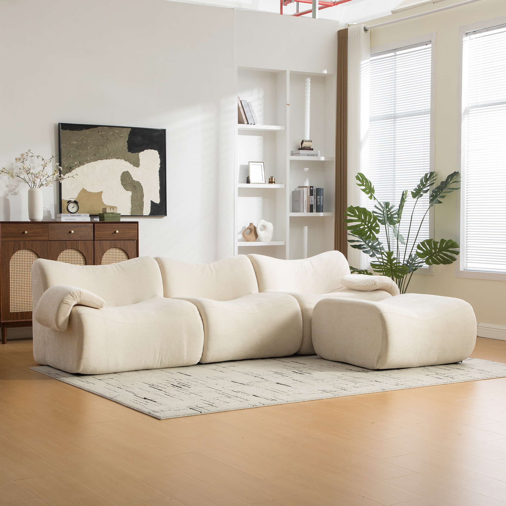 Modulares Kompressionssofa aus Tissu-Stoff, gef