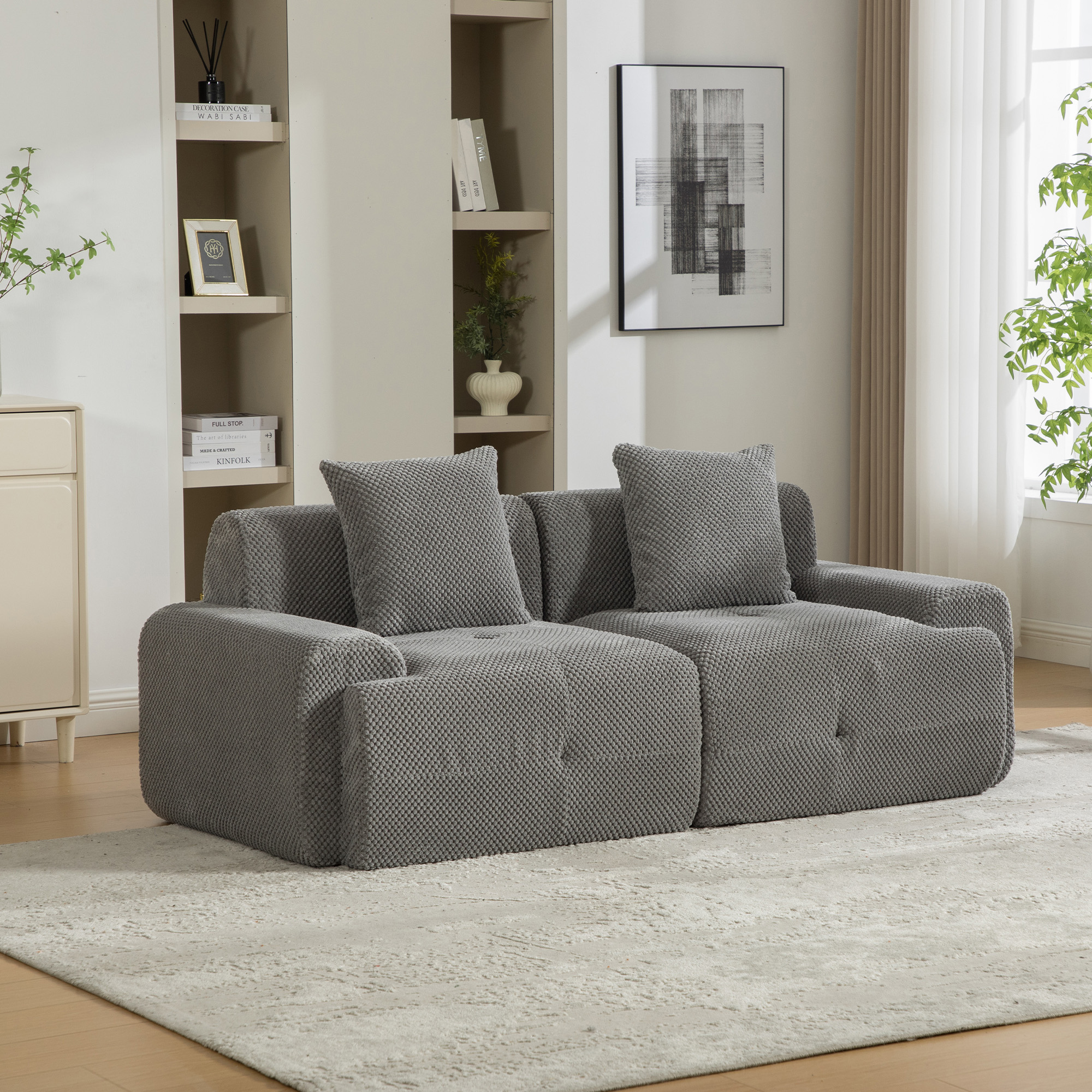 Modulares Kompressionssofa aus Tissu-Stoff, gef