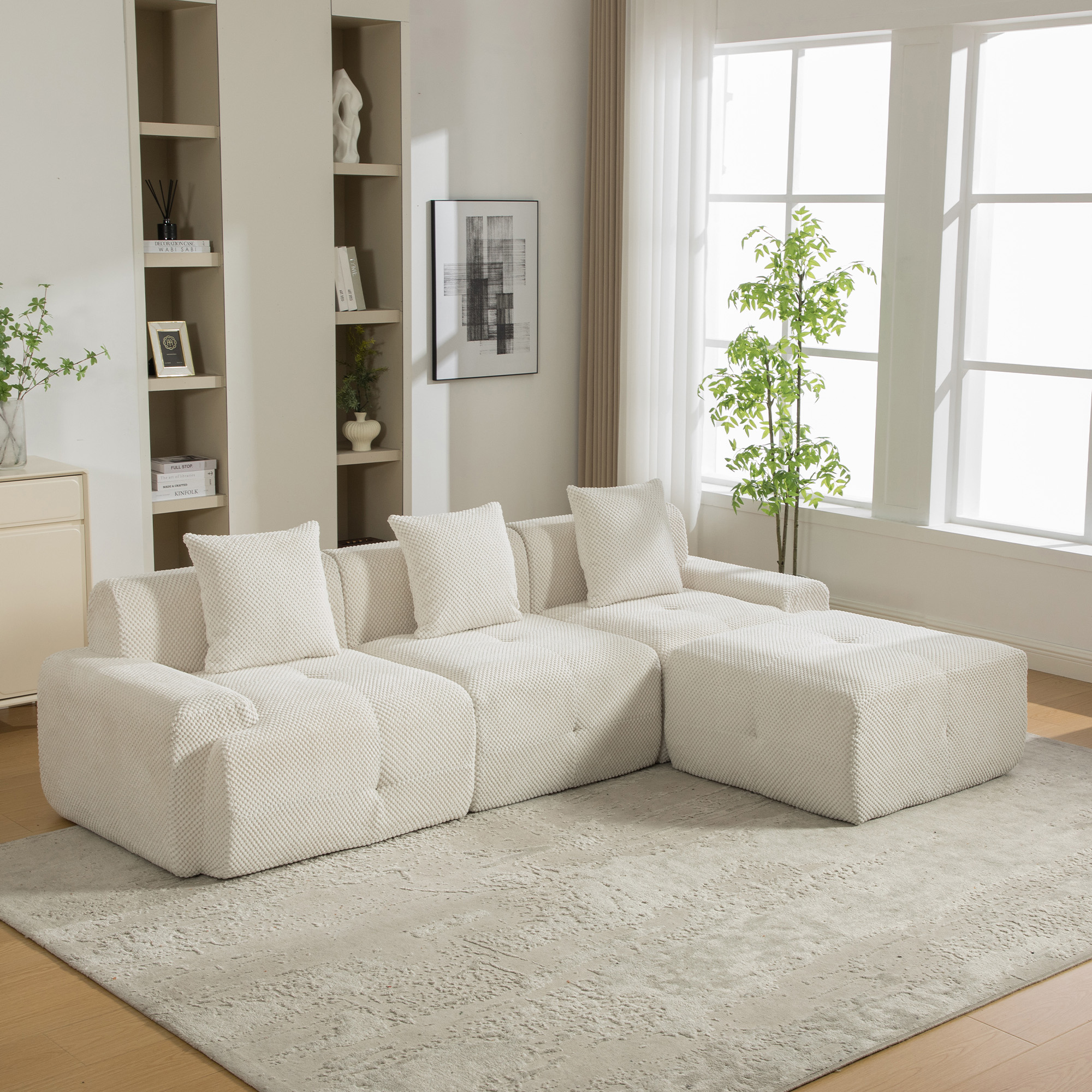 Modulares Kompressionssofa aus Tissu-Stoff, gef