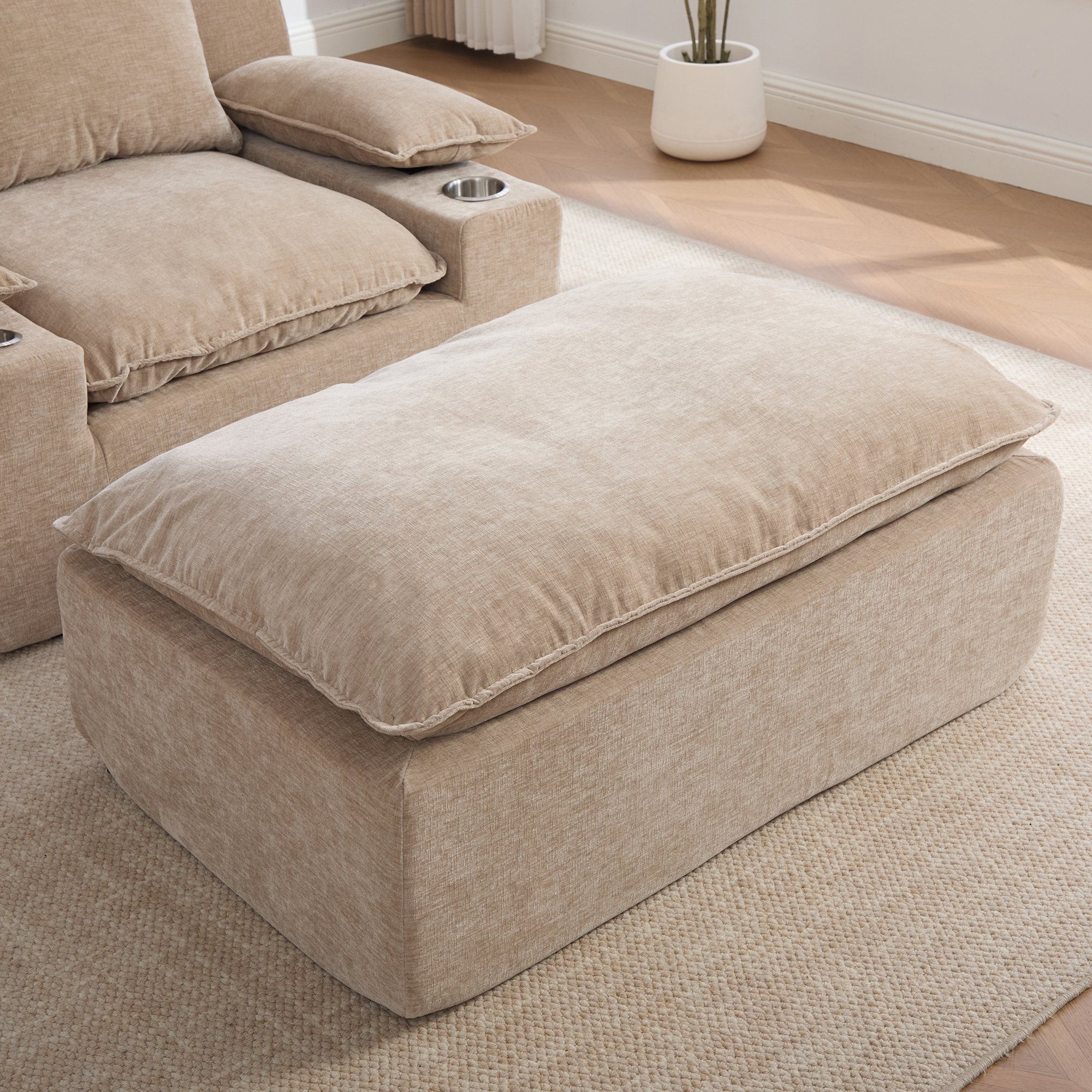 Fauteuil de relaxation 1 place en chenille Kaki Clair 🪑 - vue principale 1