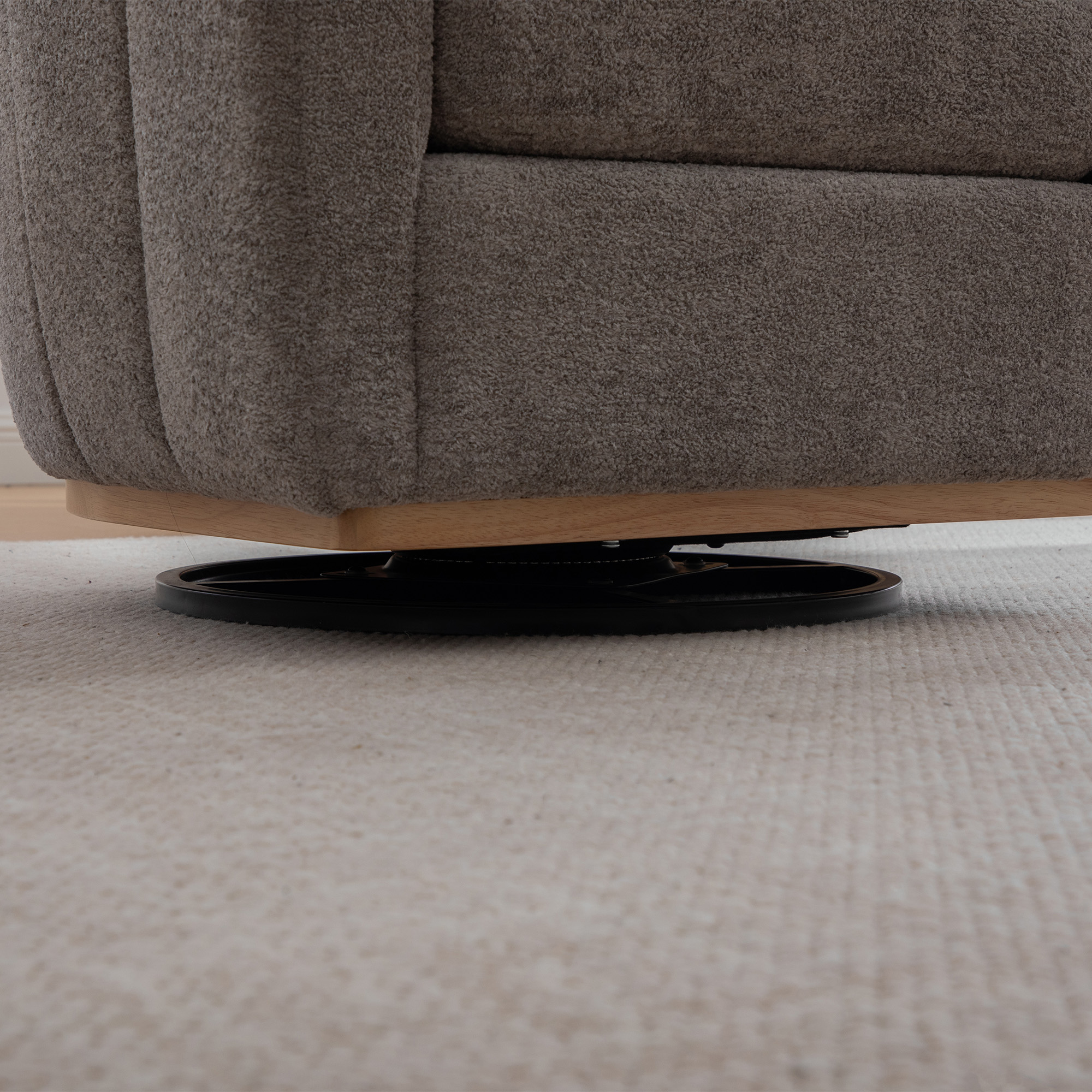 Fauteuil pivotant 360° en tissu chenille, design exquis, pour salon, chambre, cinéma, atelier et bureau, confort optimal pour usage prolongé, rotation complète, élégance et polyvalence, ajout de style à toute pièce - image 5
