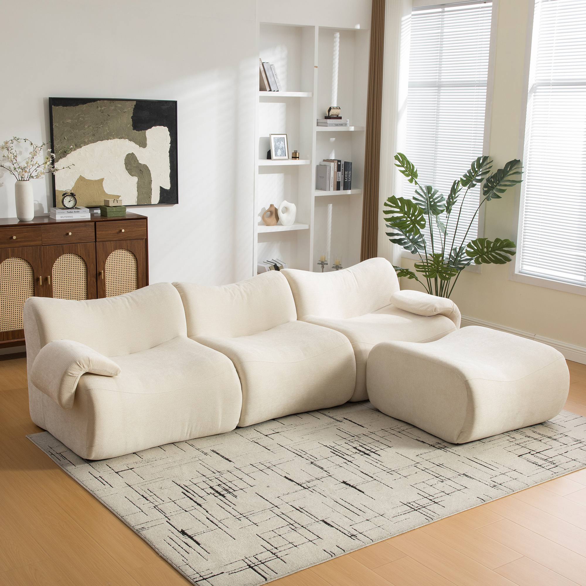 Modulares Kompressionssofa aus Tissu-Stoff, gef