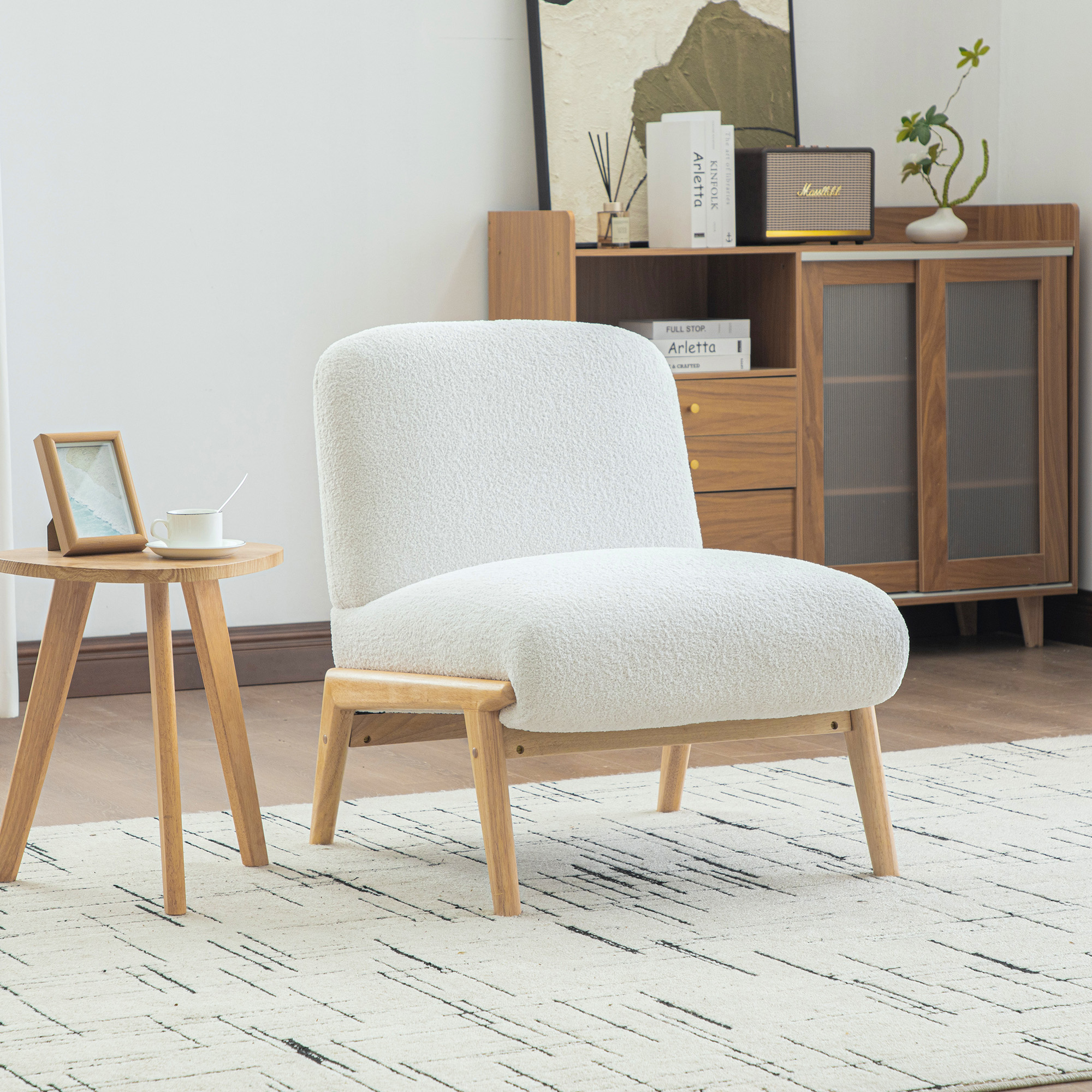 Skandinavischer Stoff-Loungesessel – Weicher Cheni