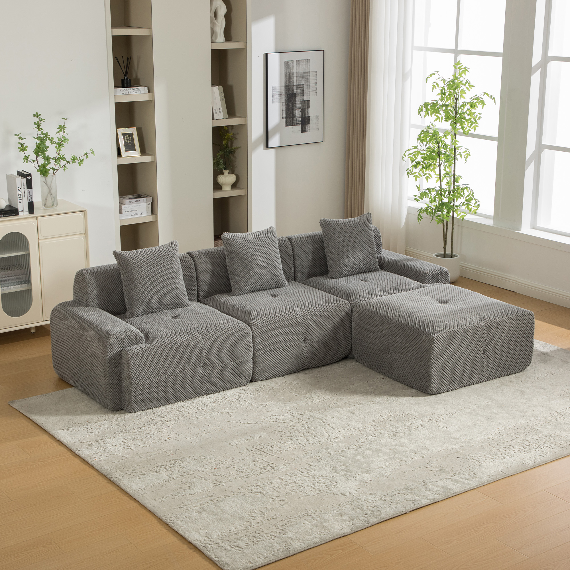 Modulares Kompressionssofa aus Tissu-Stoff, gef