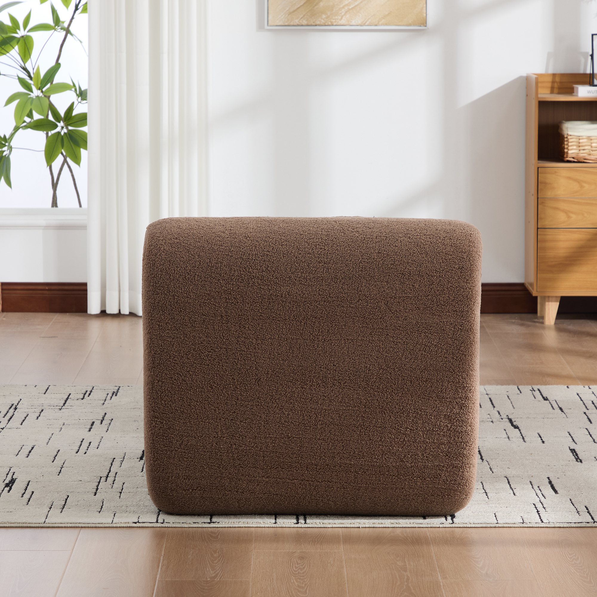 Canapé modulaire compressible en chenille camel 79x177x71 cm - vue 3