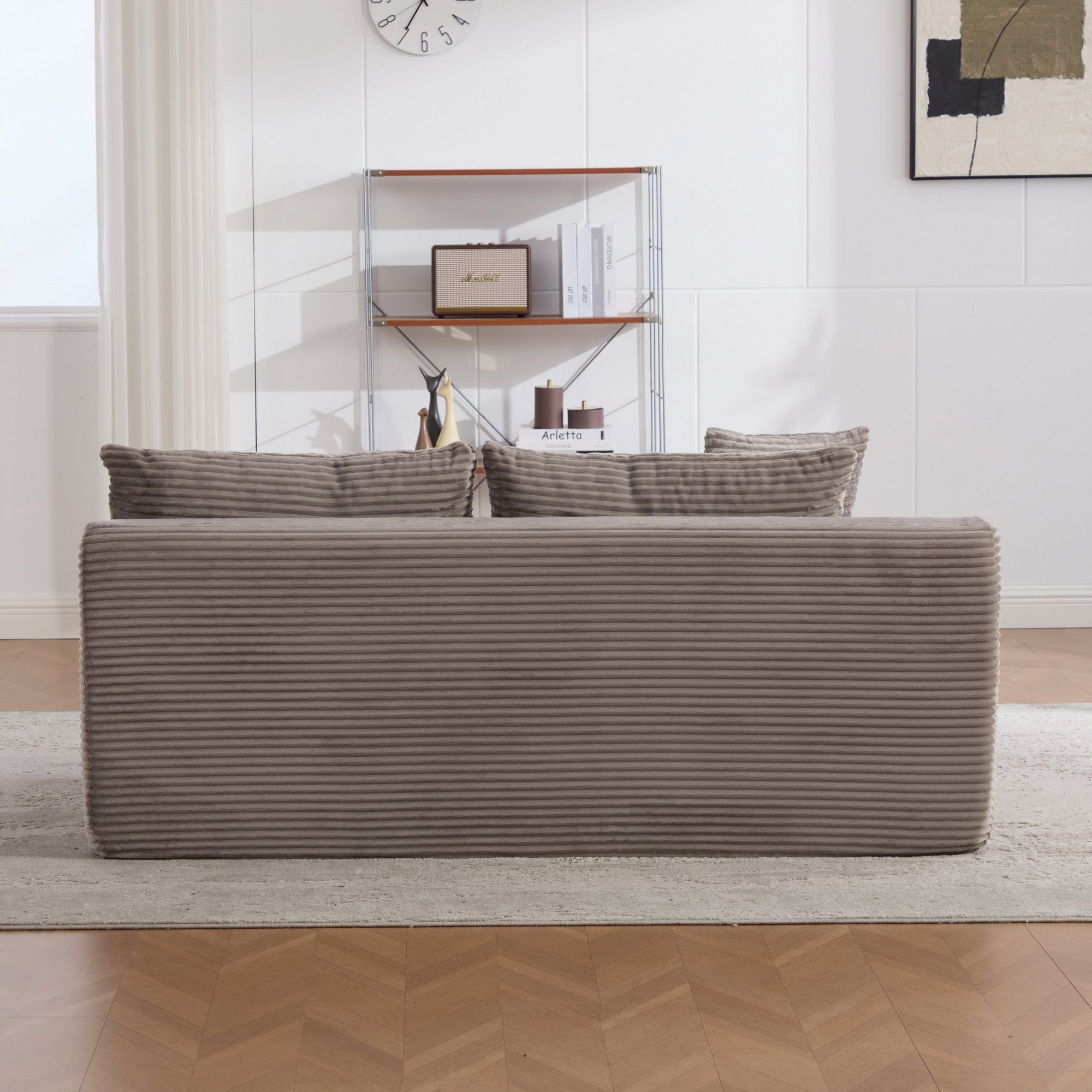 Module canapé compressible en chenille gris - vue 4