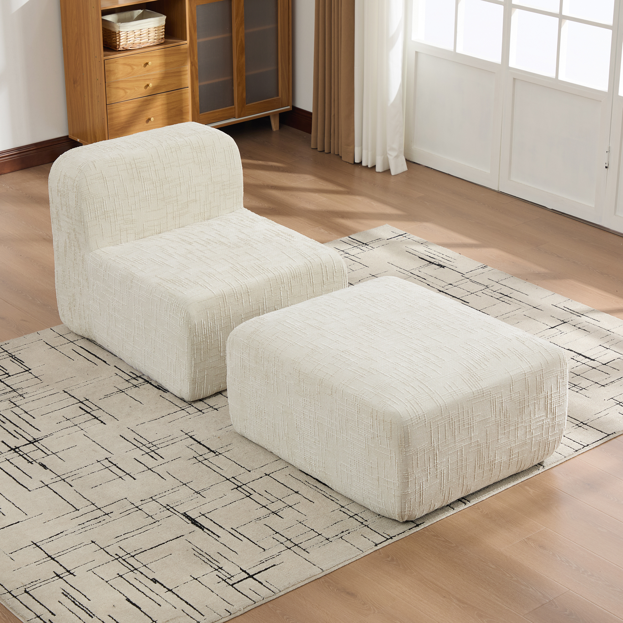 Modulares Kompressionssofa aus Tissu-Stoff, gef