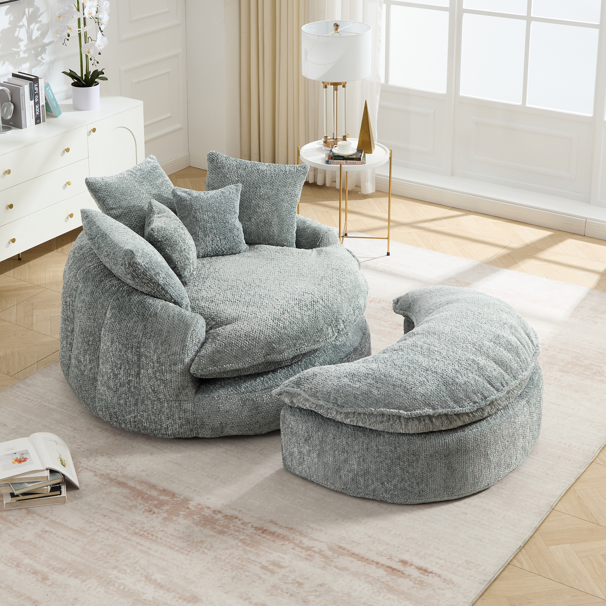 Fauteuil nuage bleu gris