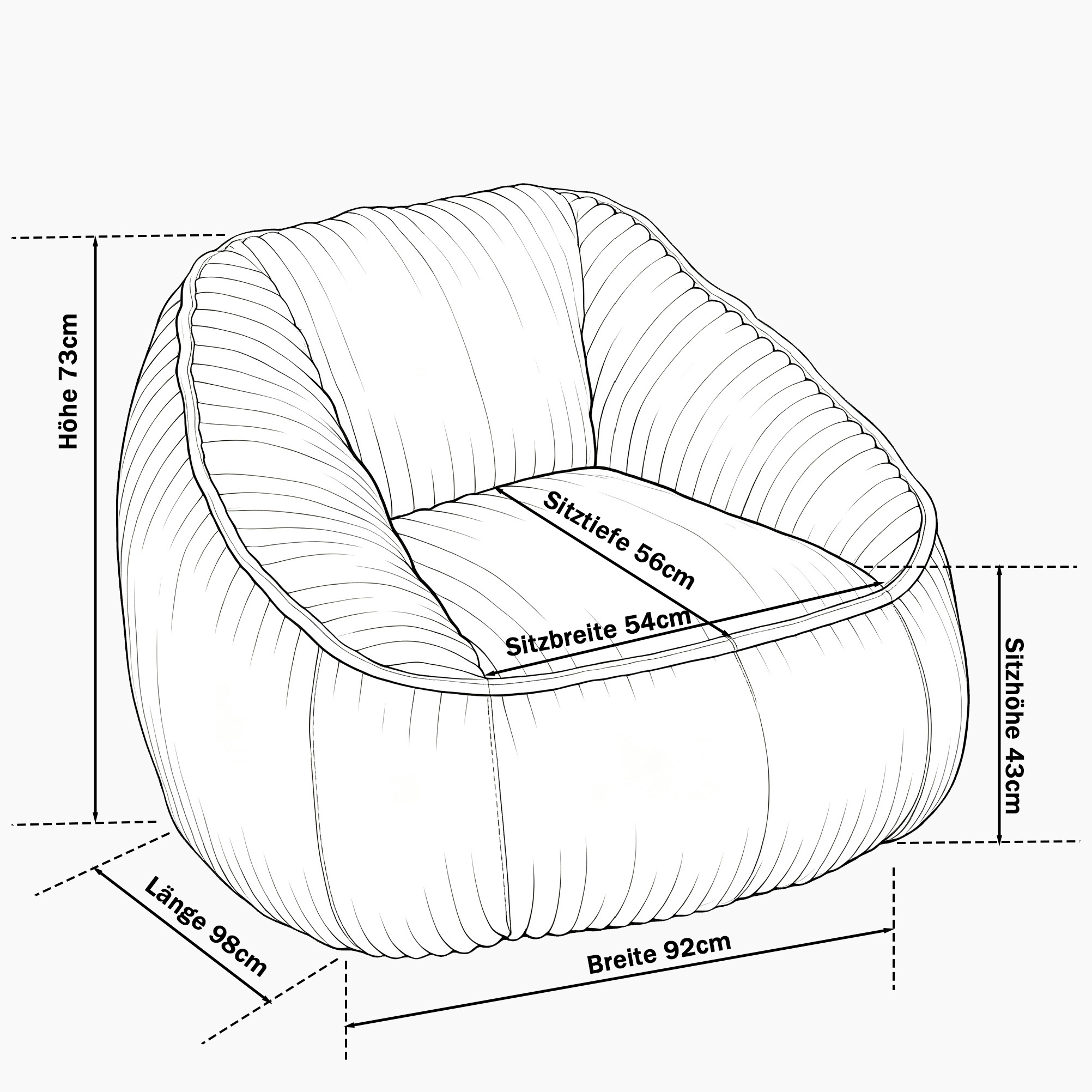 Pouf salon vert