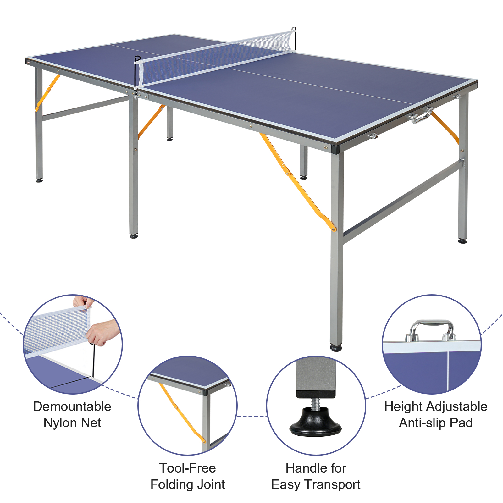Détail du table de tennis de table