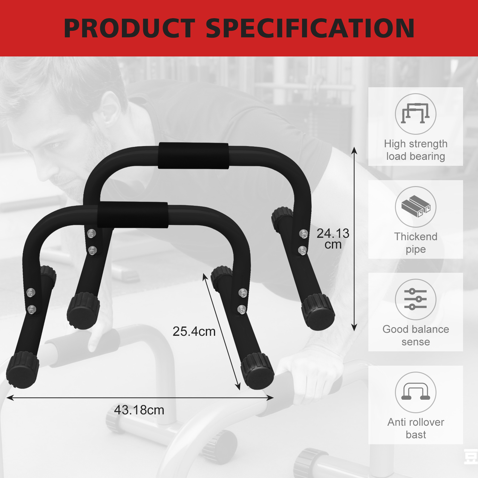 Dimensions du appareil de fitness