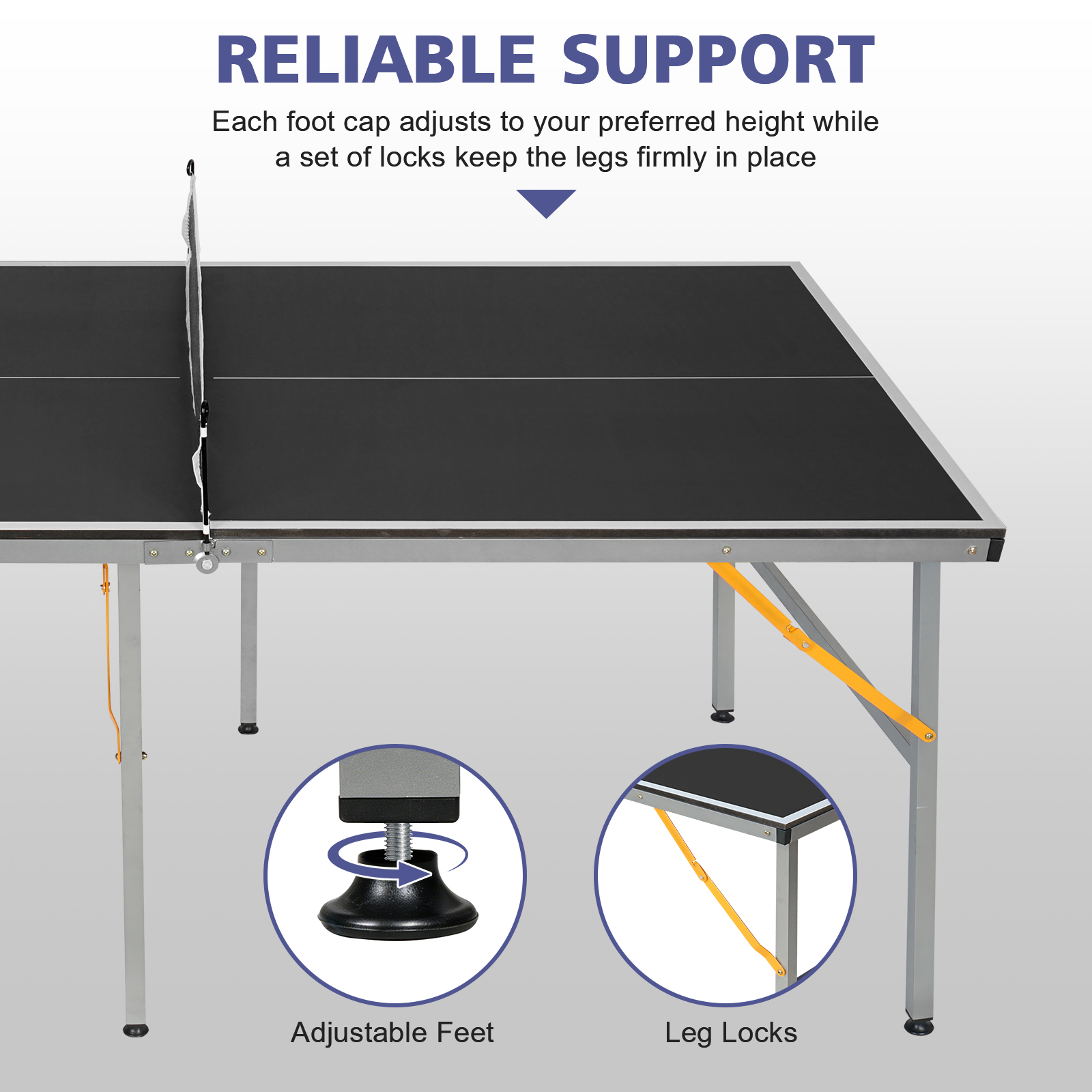 Détail du table de tennis de table