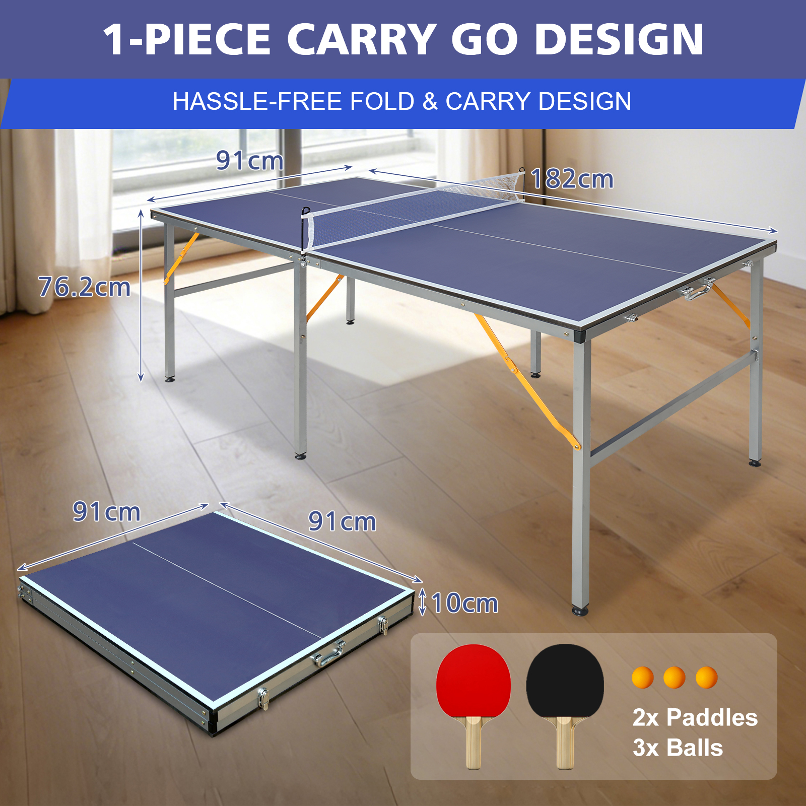 Dimensions du table de tennis de table