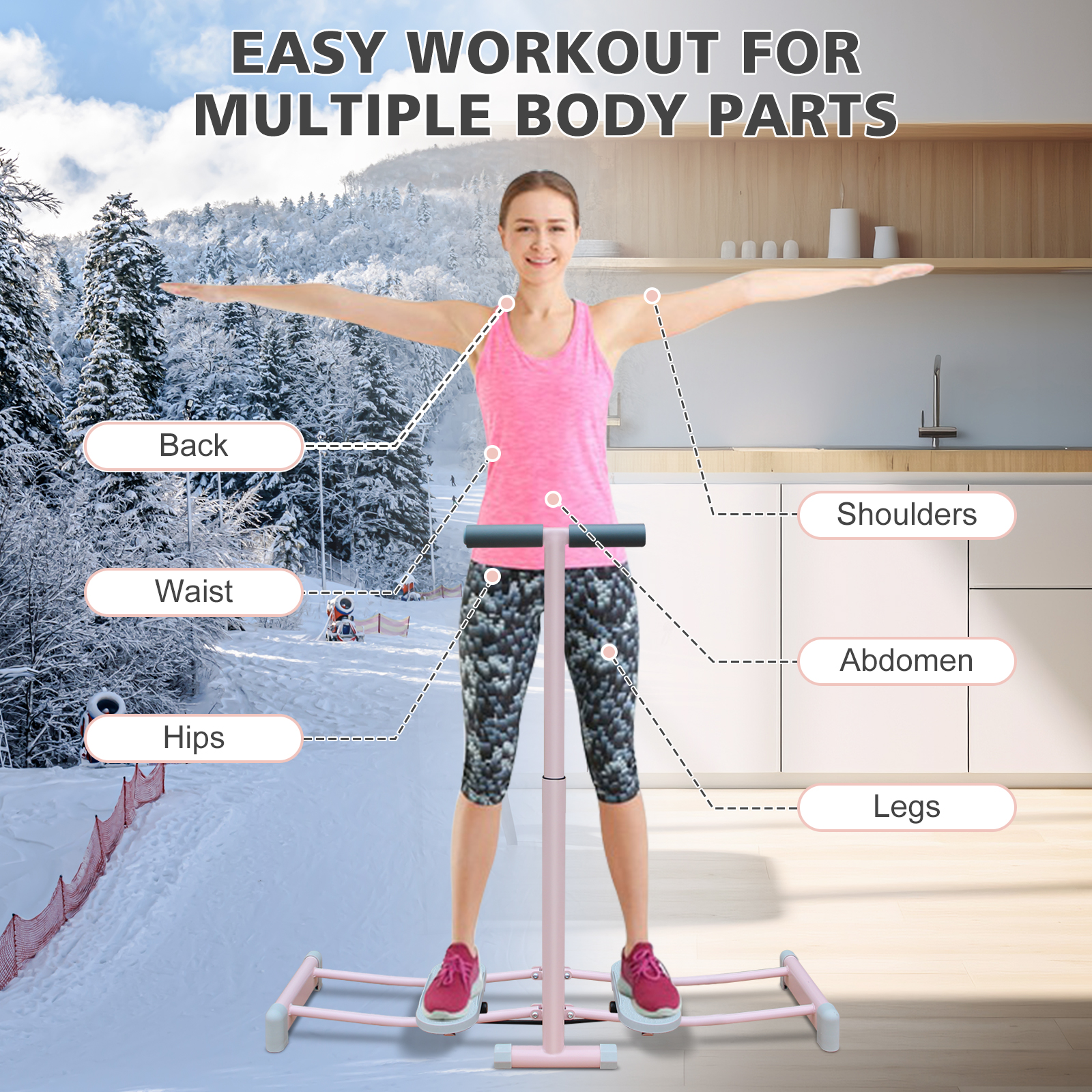 Simulateur de ski fitness en utilisation