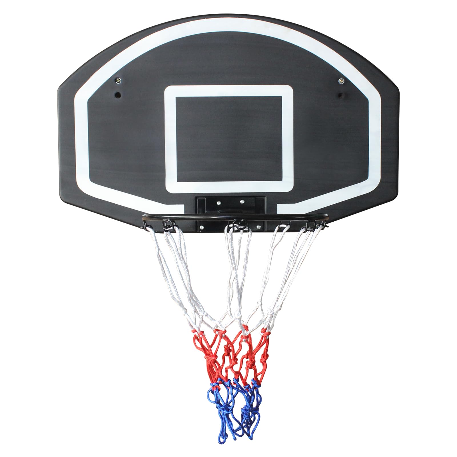 Mini Panier de Basket Mural avec Filet 45 cm COSTWAY-Double Ressort-Intérieur/Extérieur-Cadre en Métal,Filet en Polyester-Noir - Sport