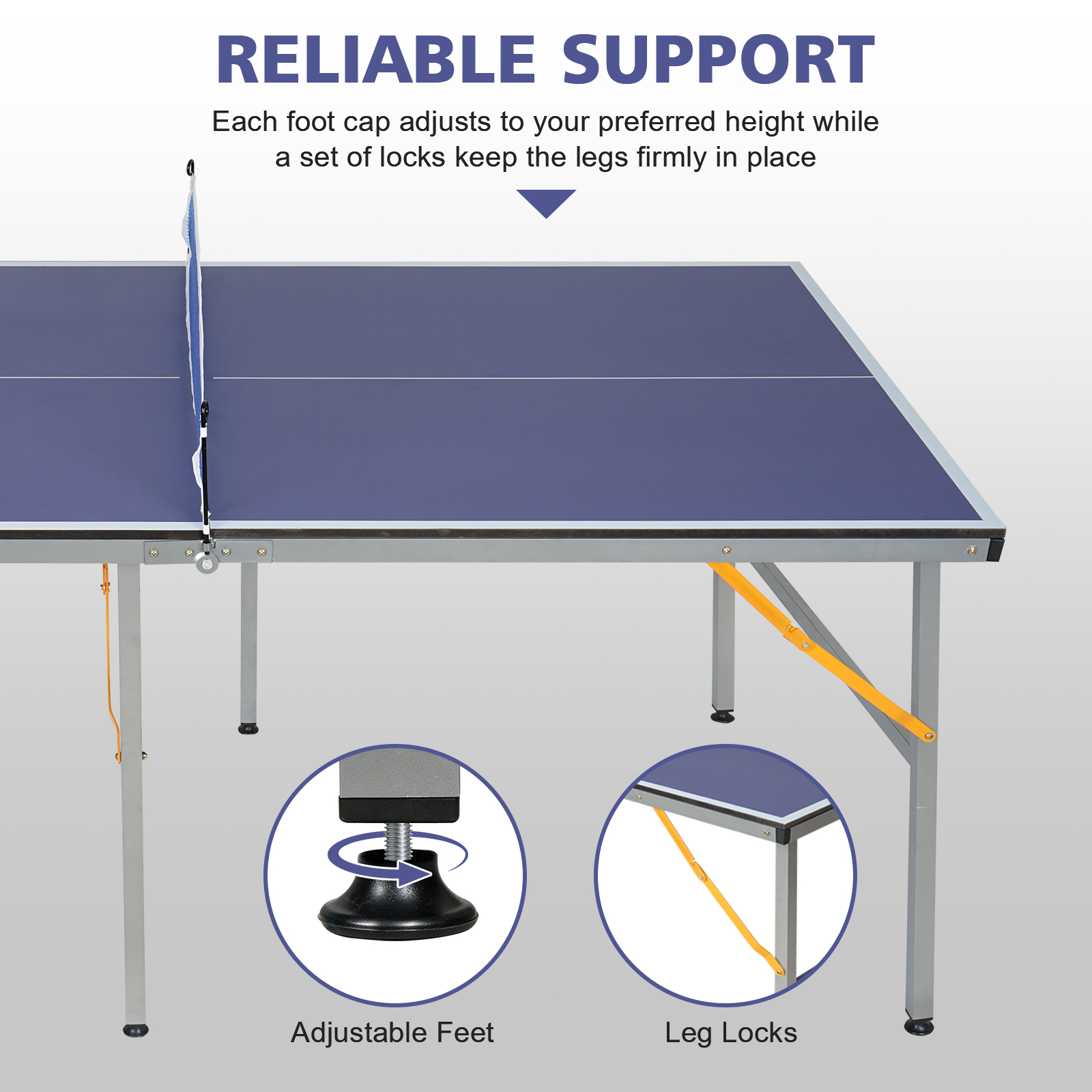 Détail du table de tennis de table