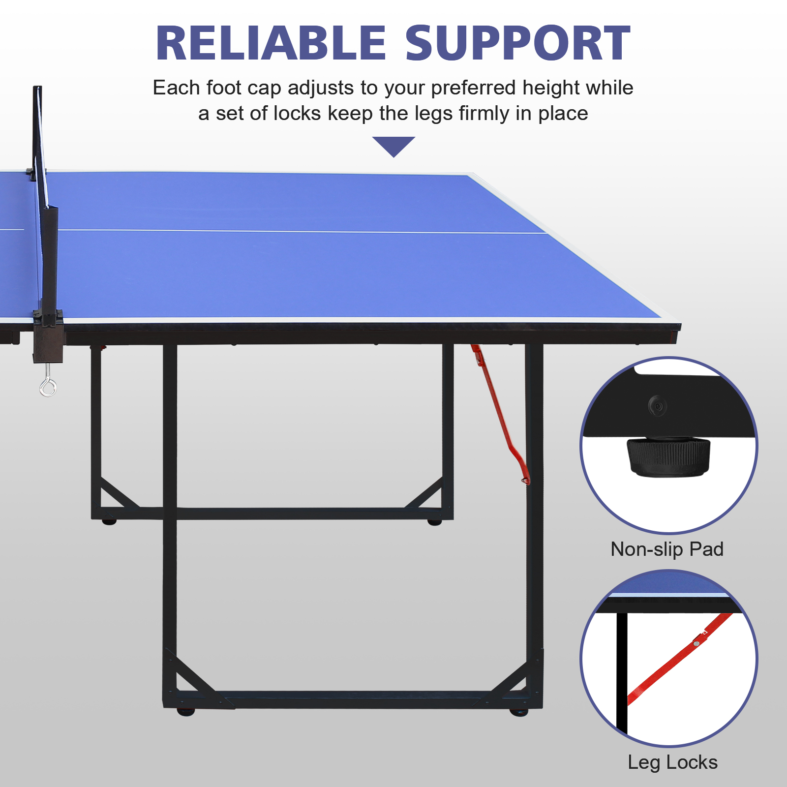 Détail du table de tennis de table