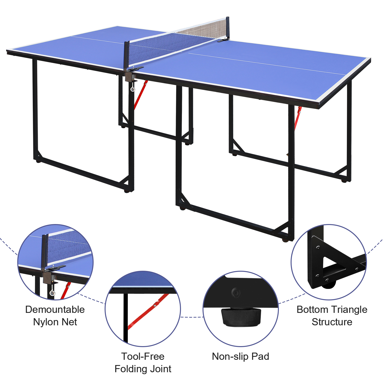 Détail du table de tennis de table