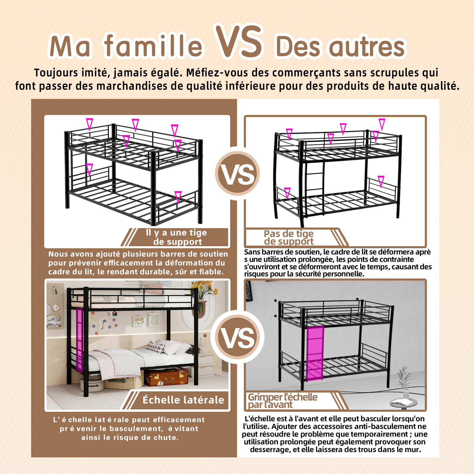 Bunk Bed: Metal bed with the lower bed dimensions 