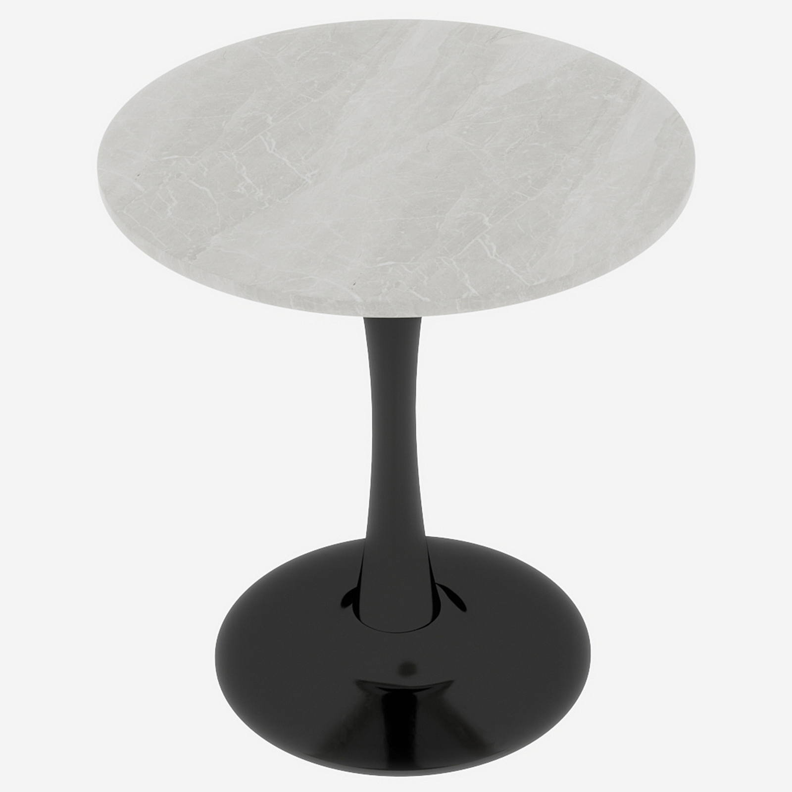 Table basse, rond, 70 x 70 x 72 cm, effet marbre, blanc - vue 6