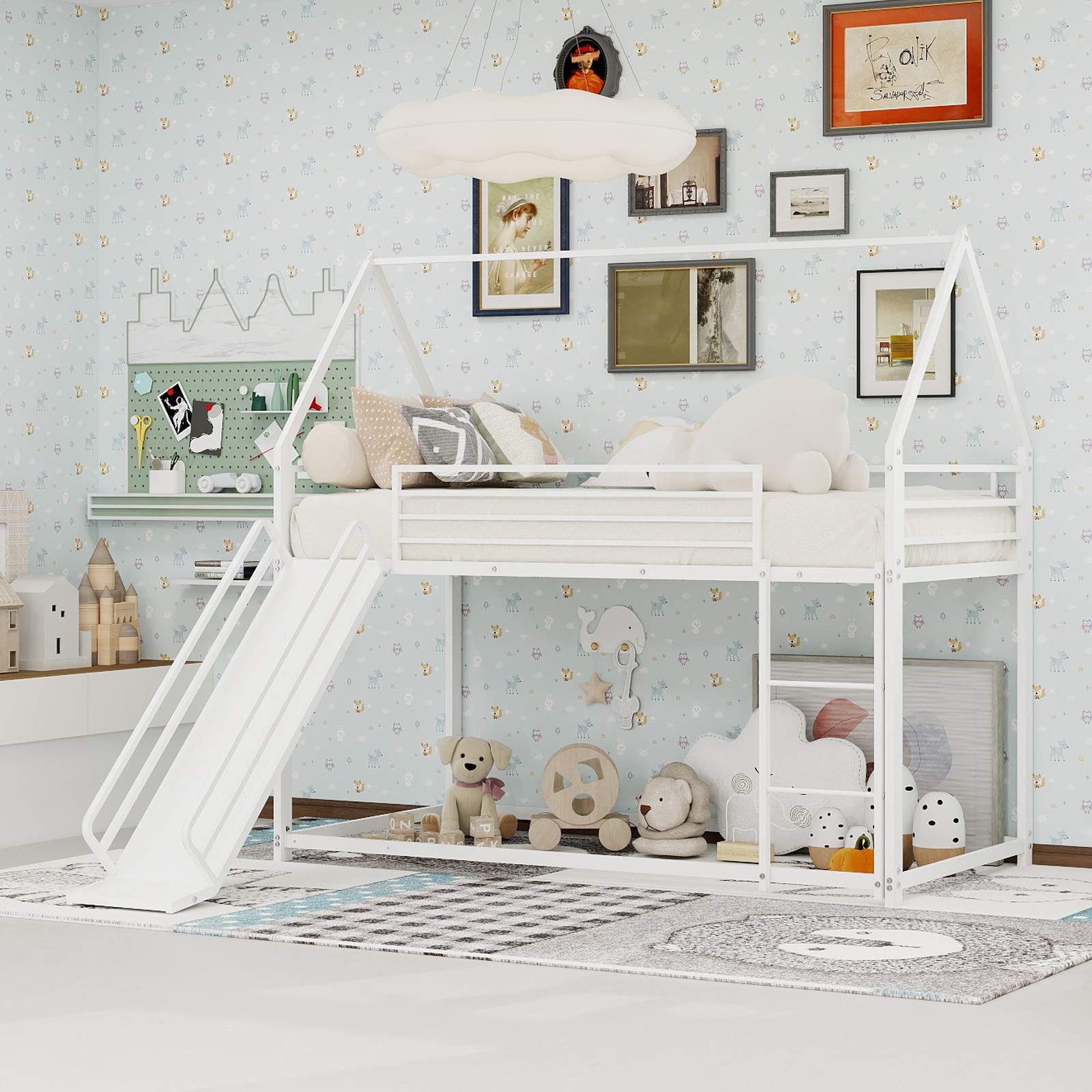 This double-decker bed measures 90*190 centimeters