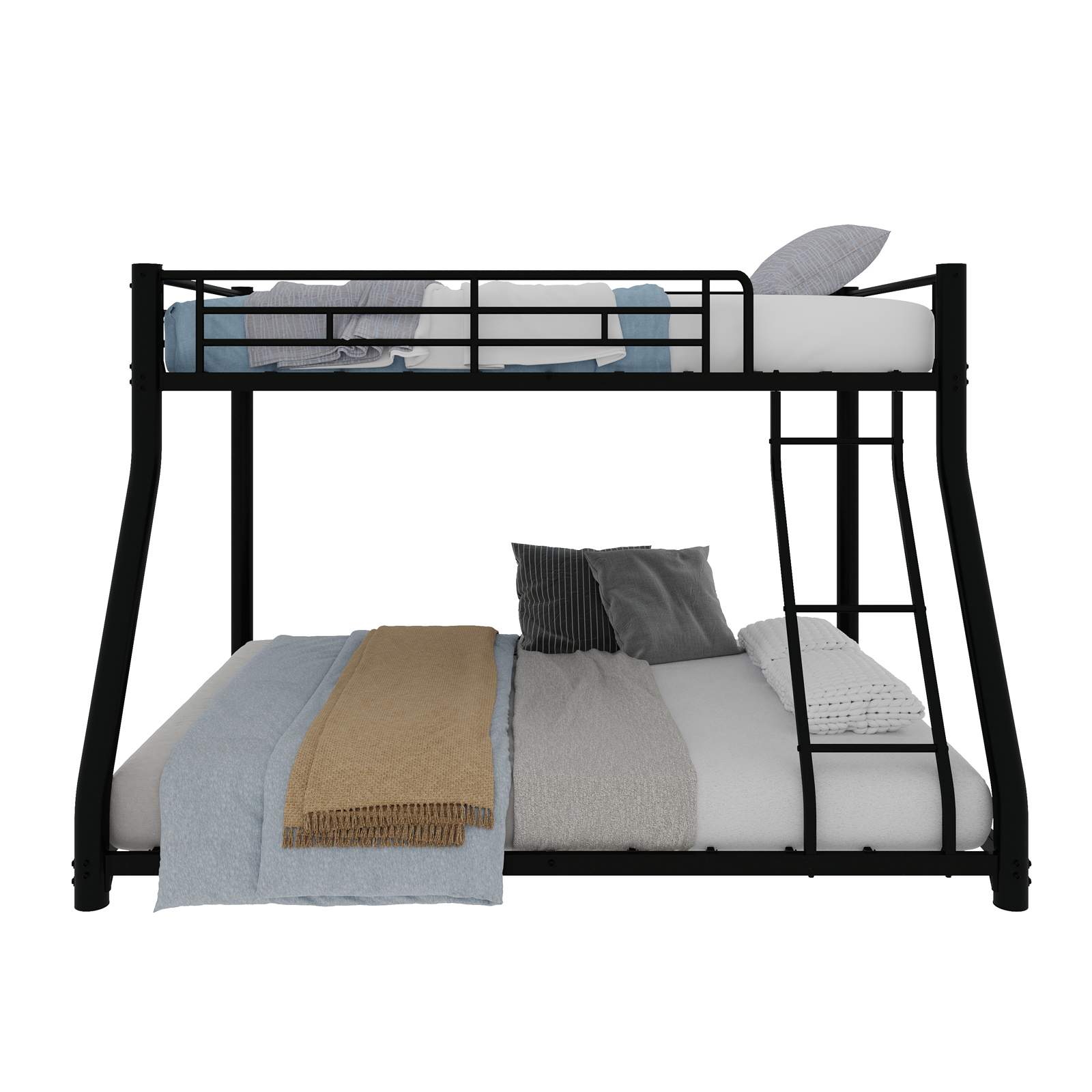 Heavy-Duty Metal Bunk Bed Frame, a top bunk of 90*