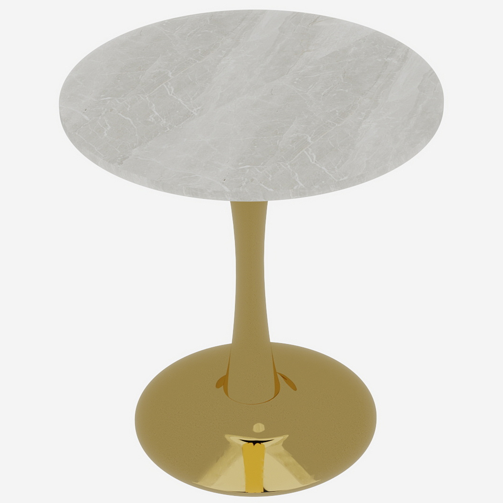Table basse, rond, 70 x 70 x 72 cm, effet marbre, blanc - vue 7