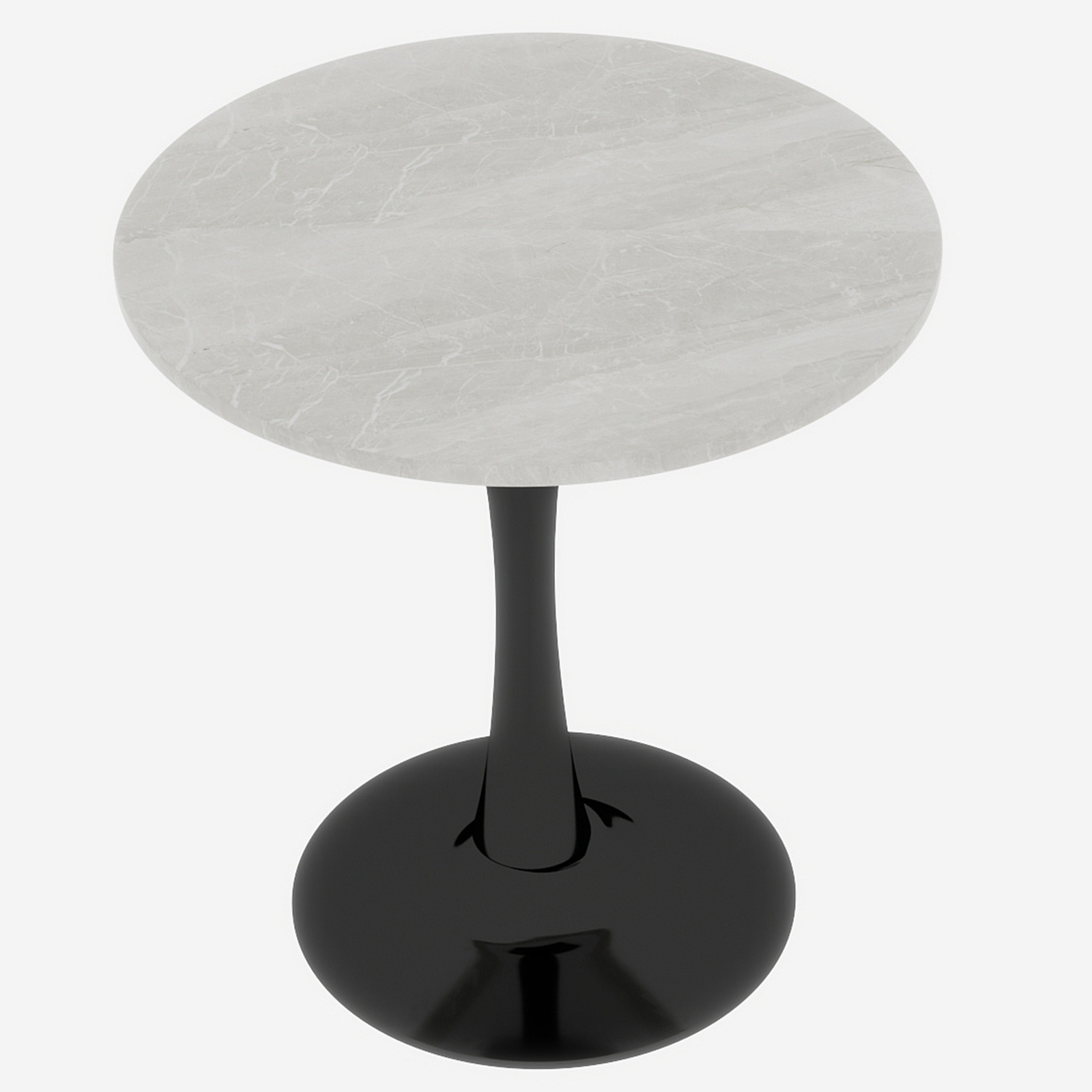 Table basse, rond, 70 x 70 x 72 cm, effet marbre, blanc - vue 5