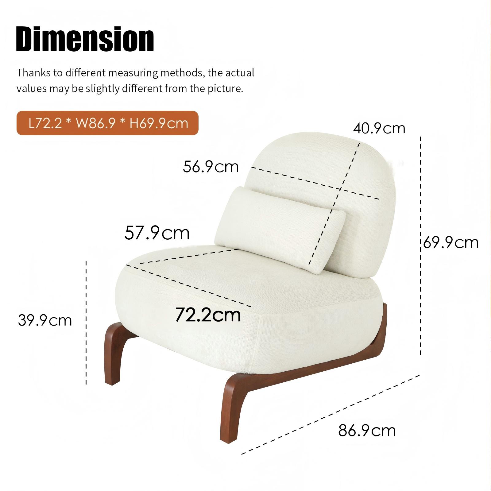 Dimensions du fauteuil d'appoint
