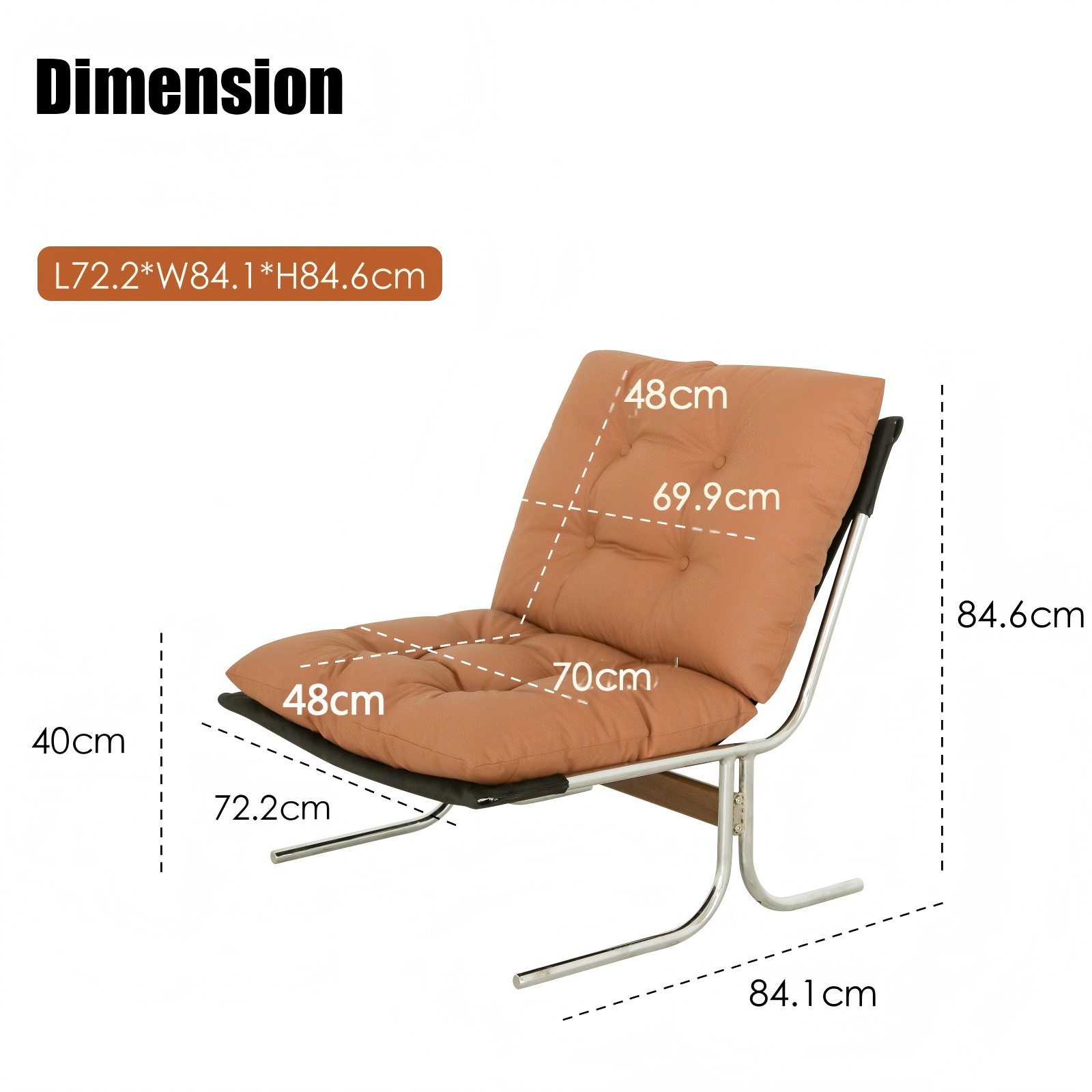 Dimensions du fauteuil d'appoint