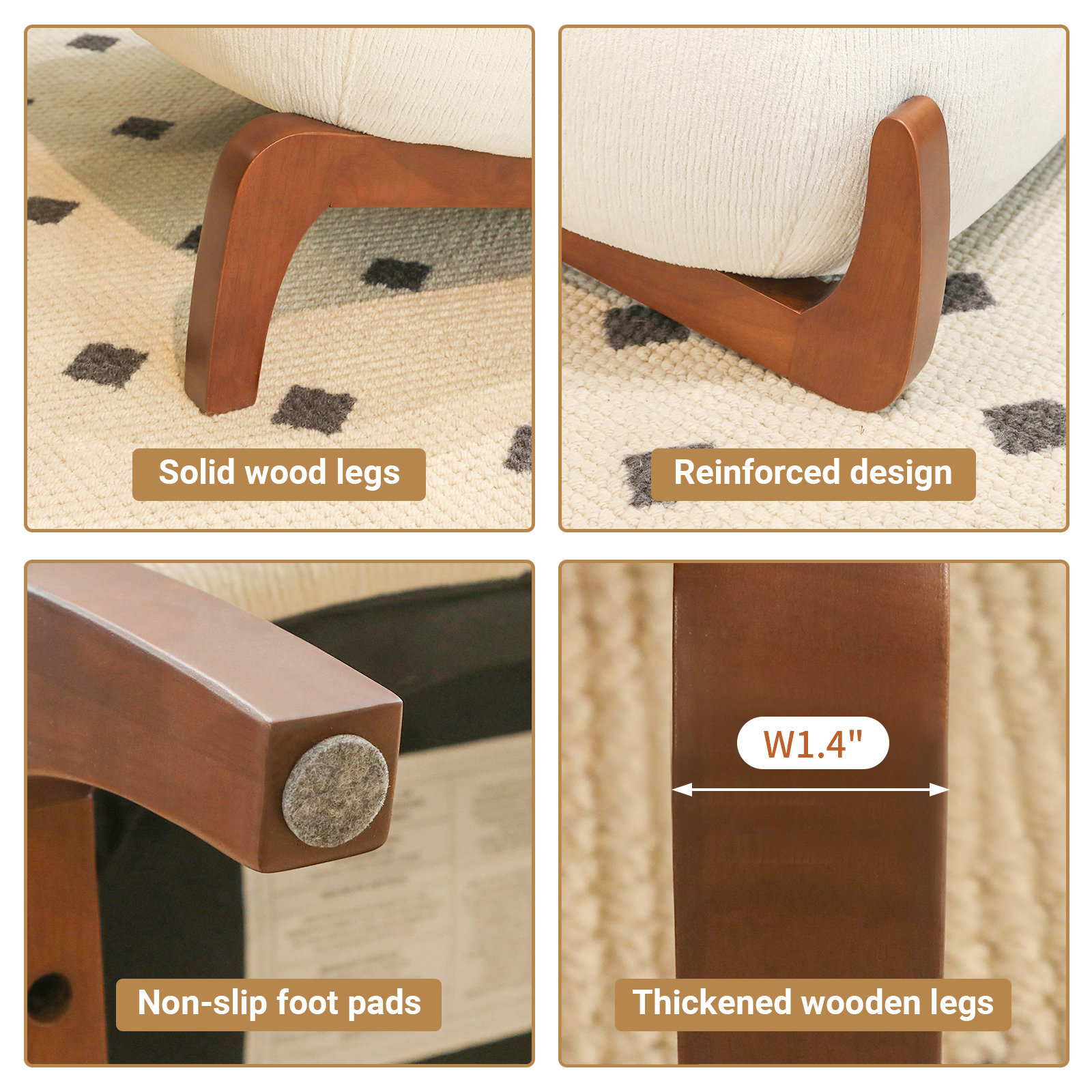 Détail du fauteuil d'appoint