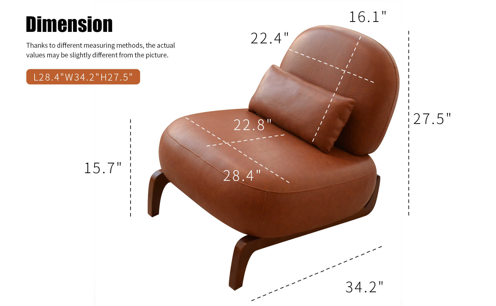 Dimensions du fauteuil d'appoint