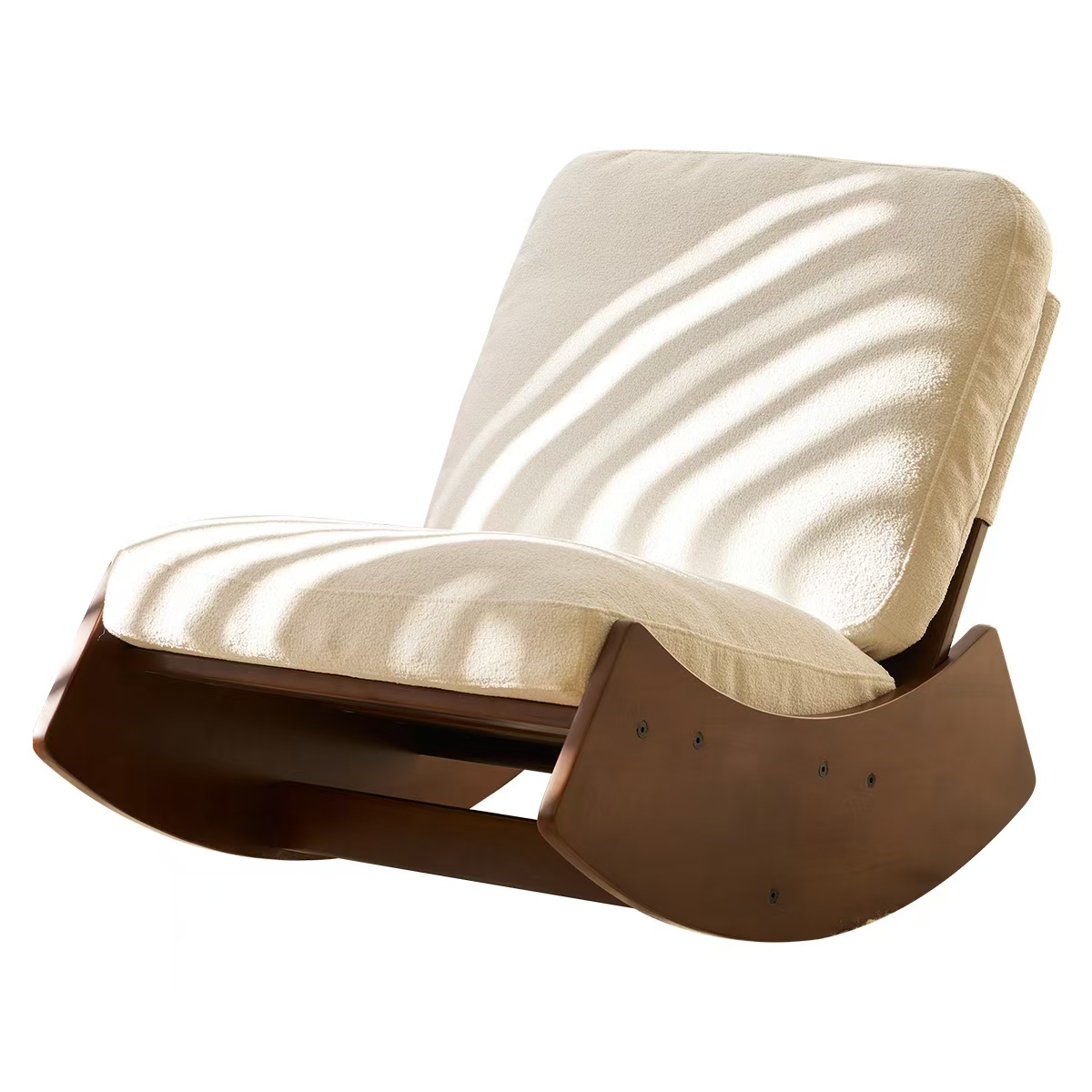 Fauteuil à bascule blanc en Tissu - vue 3