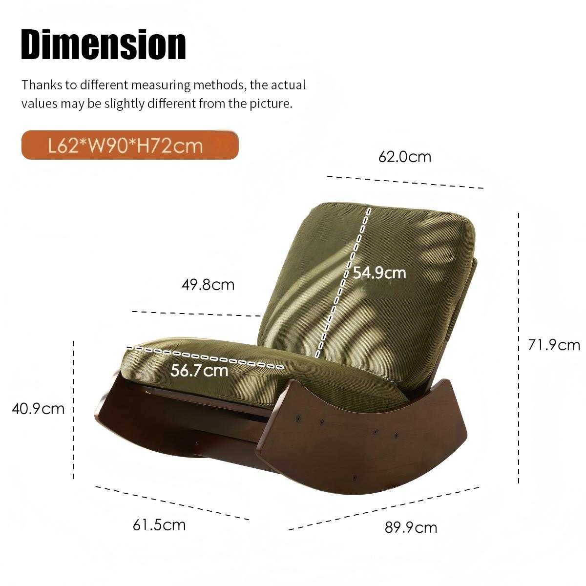 Dimensions du fauteuil à bascule