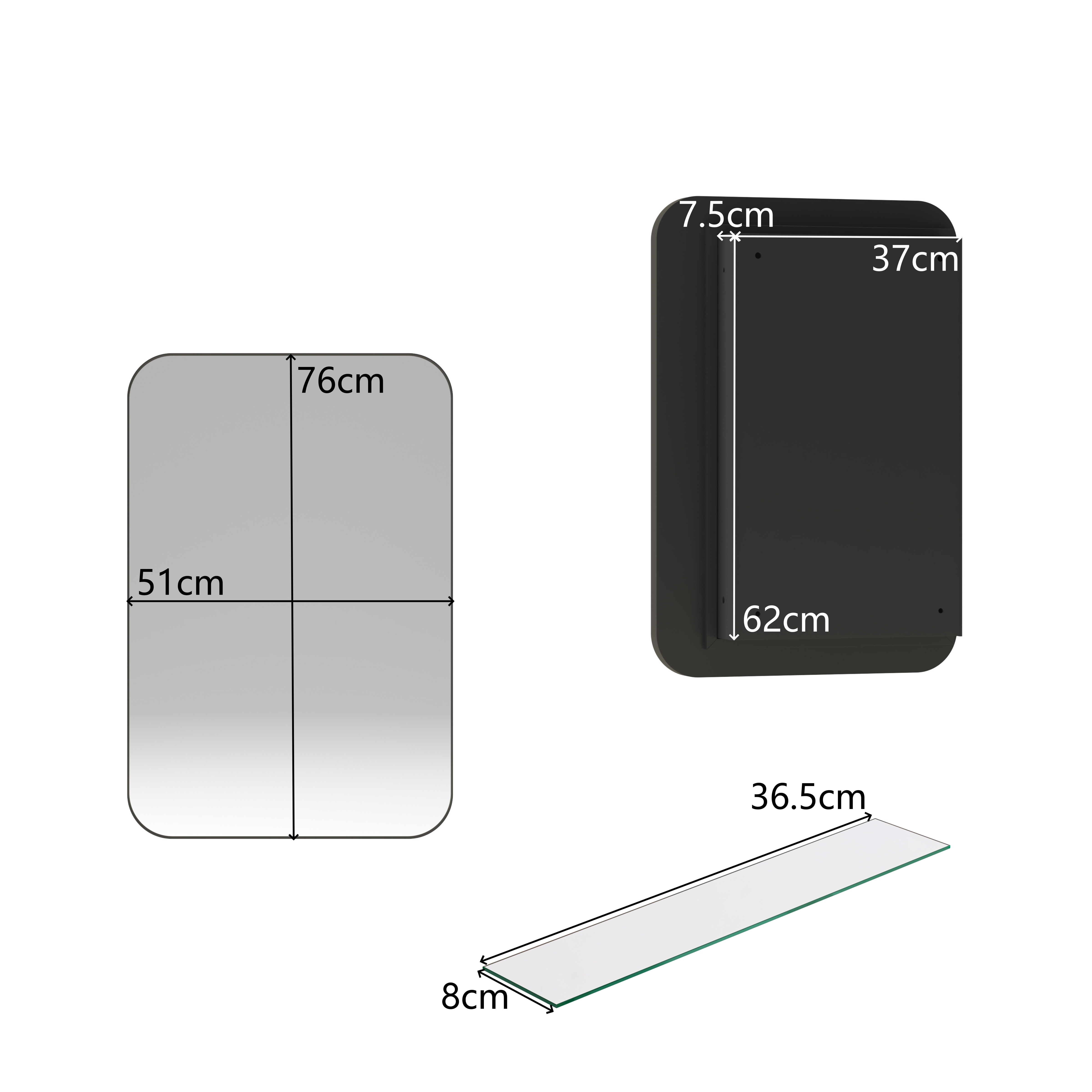 Dimensions du miroir